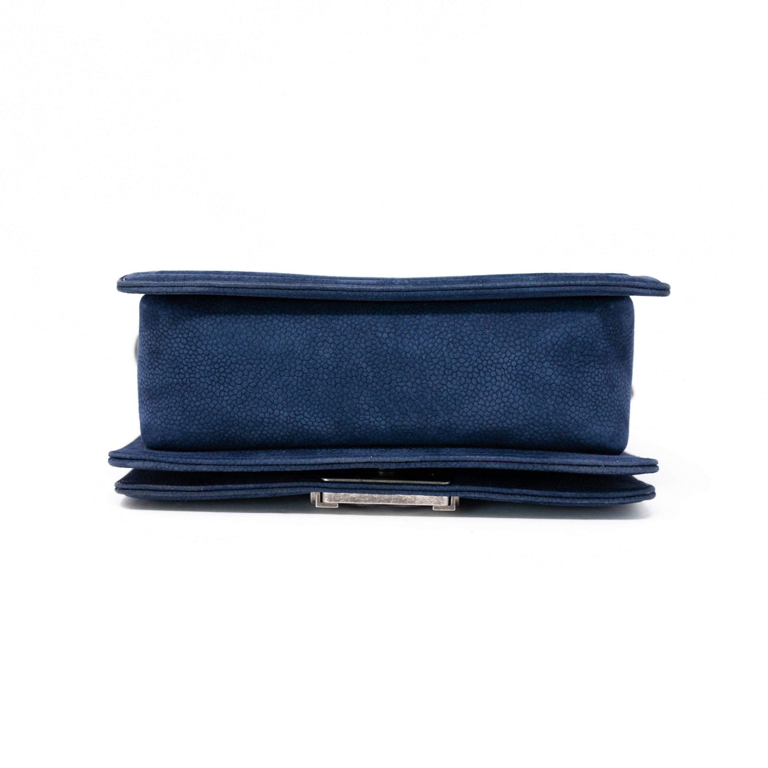 Chanel Blue Suede Small Boy Bag