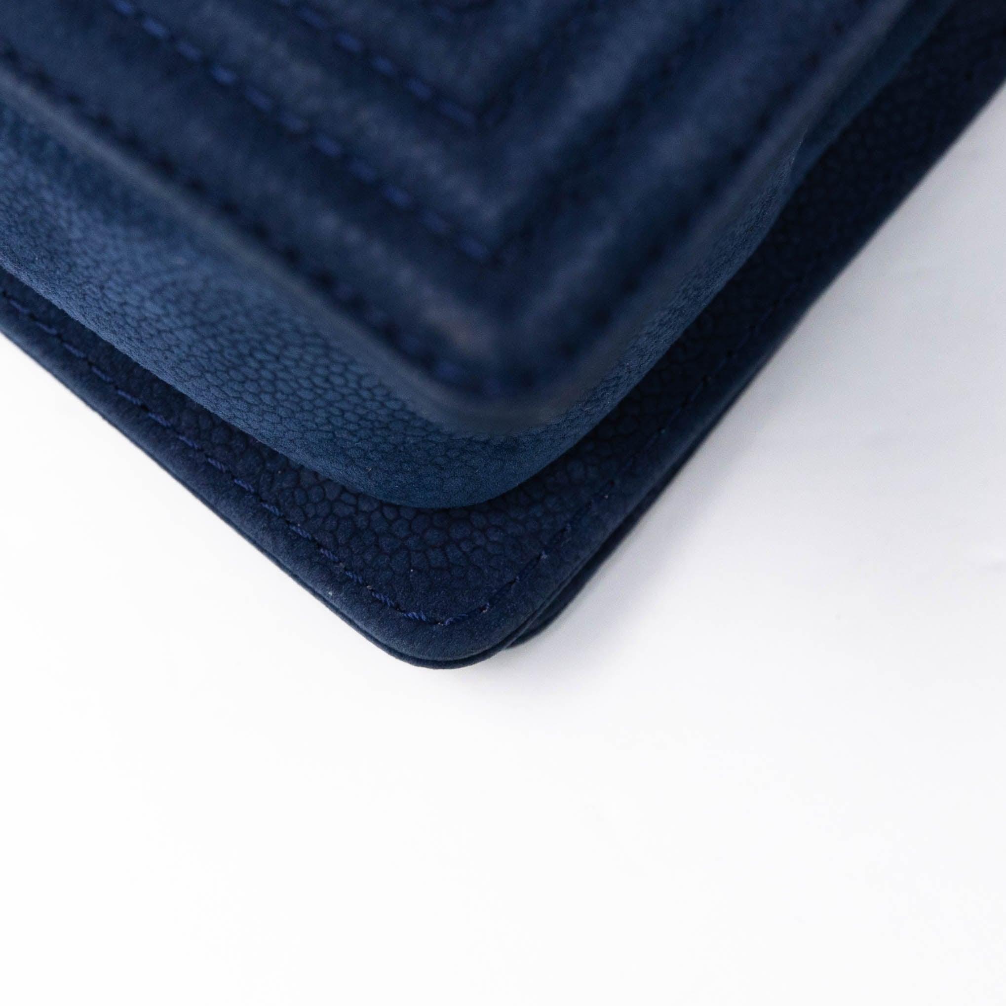 Chanel Blue Suede Small Boy Bag