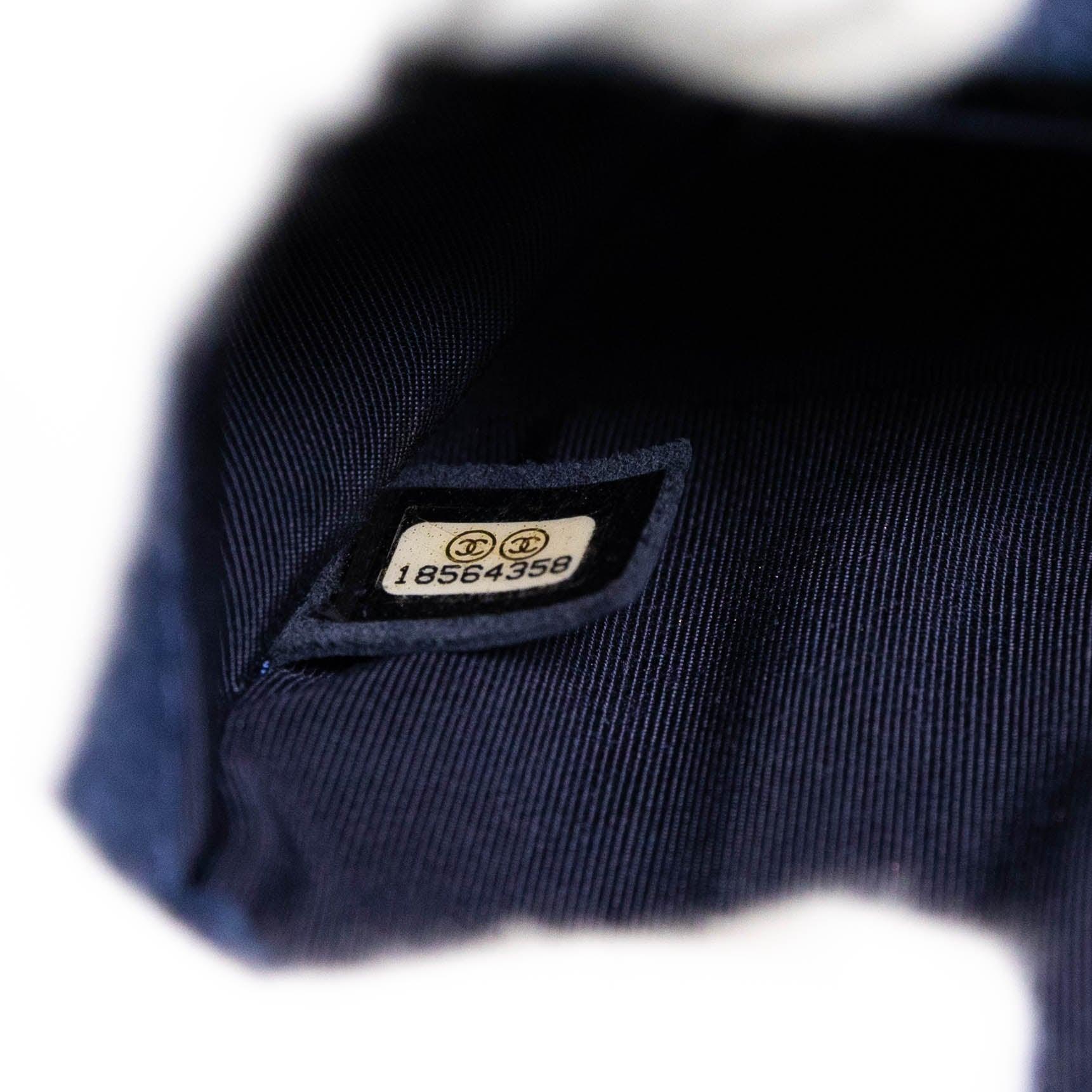 Chanel Blue Suede Small Boy Bag
