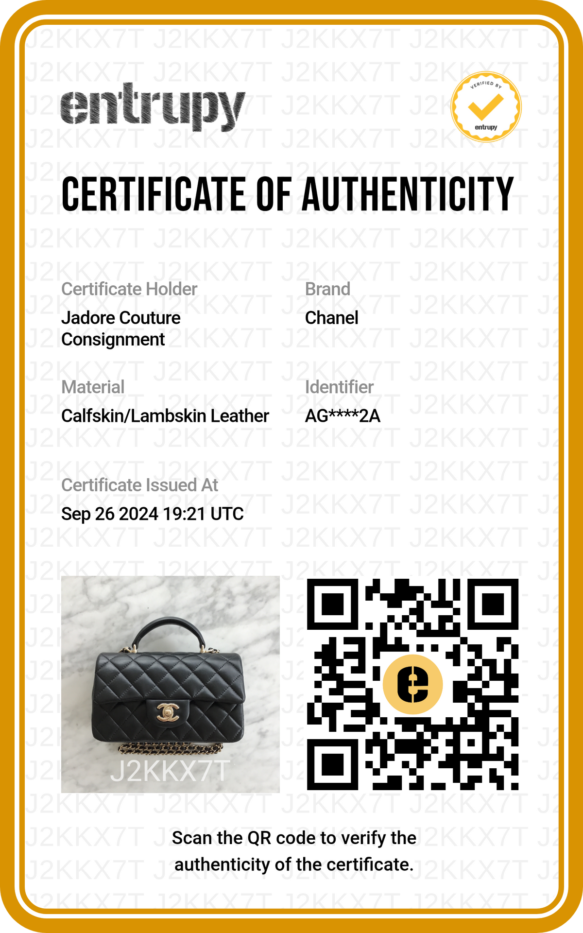 Certificate Handbag Authentication Service Near Me Entrupy