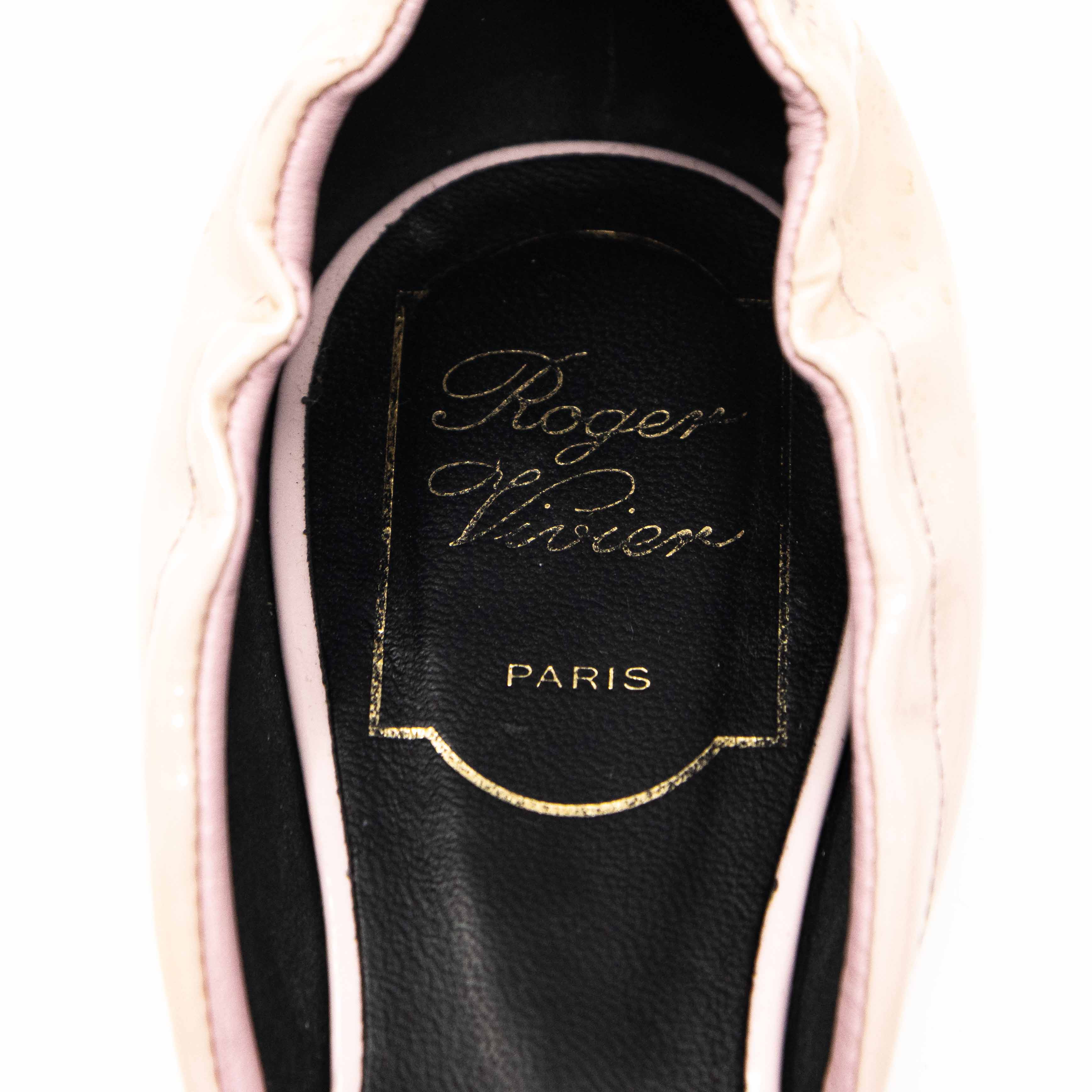 Roger Vivier Pink D’Orsay Flats 37.5