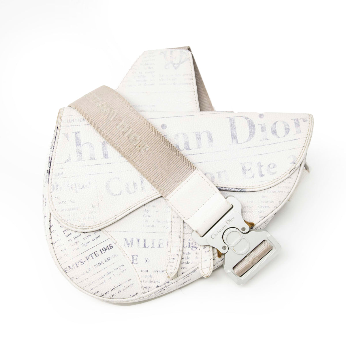 Dior White Daniel Arsham Saddle Bag