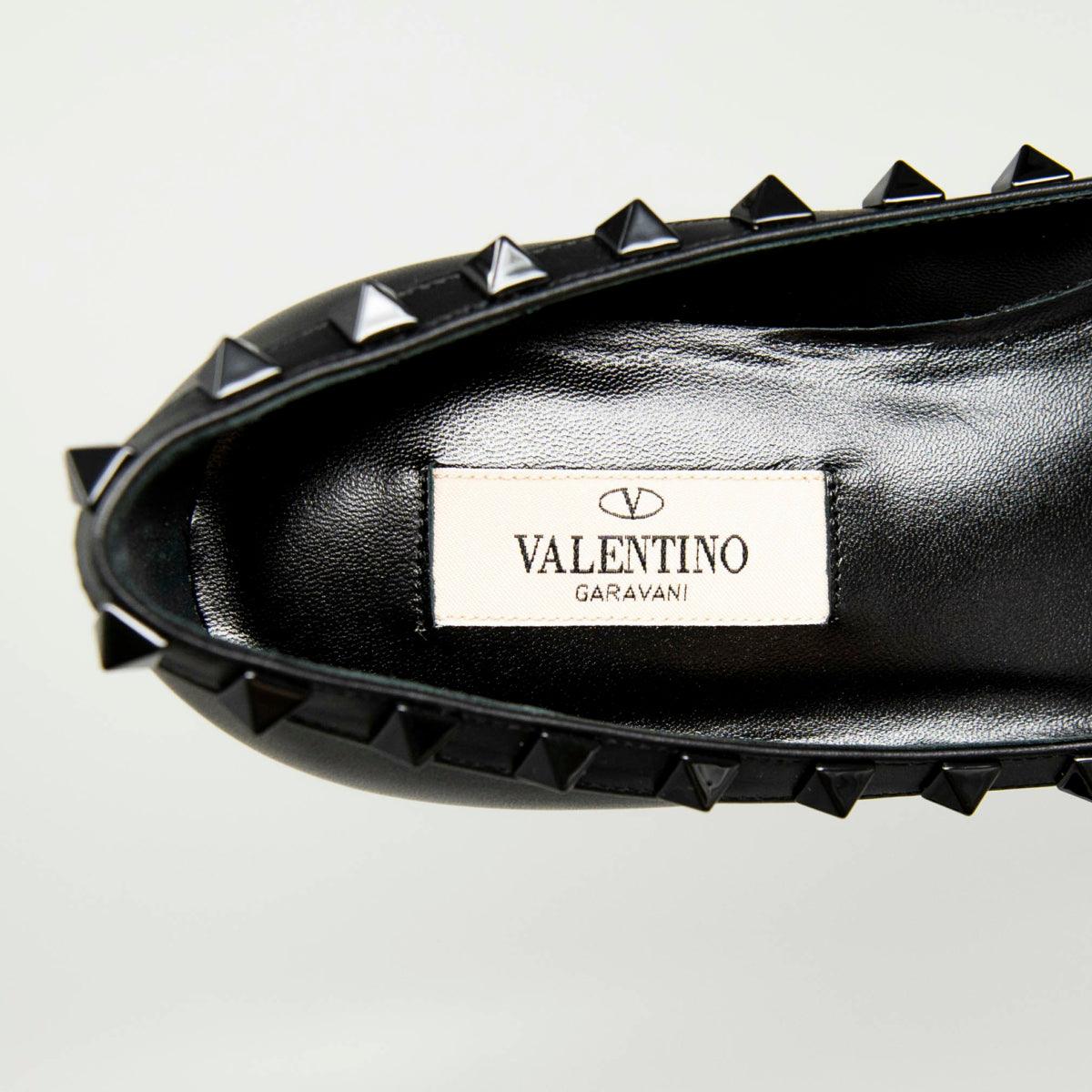 Valentino Black Rockstud Flats 35.5