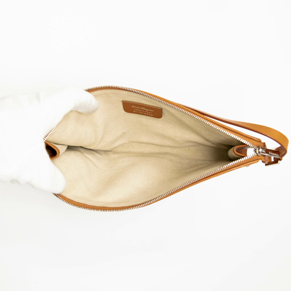Ferragamo Brown Woven Baguette Bag
