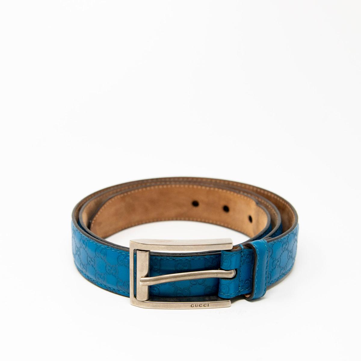 Gucci Blue Guccisima Belt 95