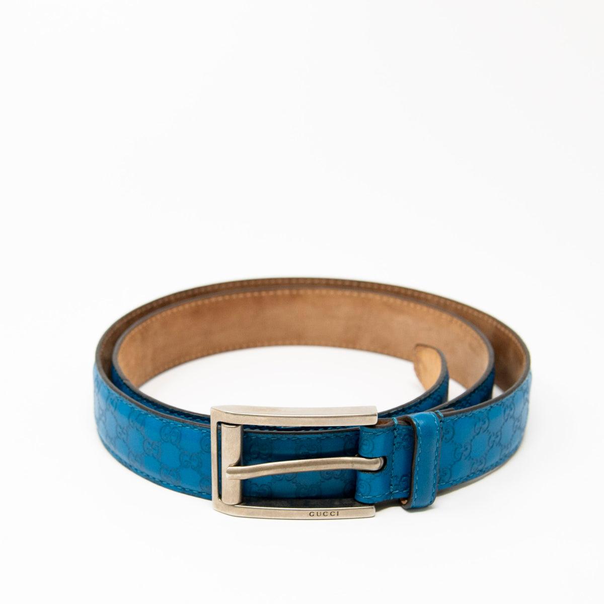 Gucci Blue Guccisima Belt 95