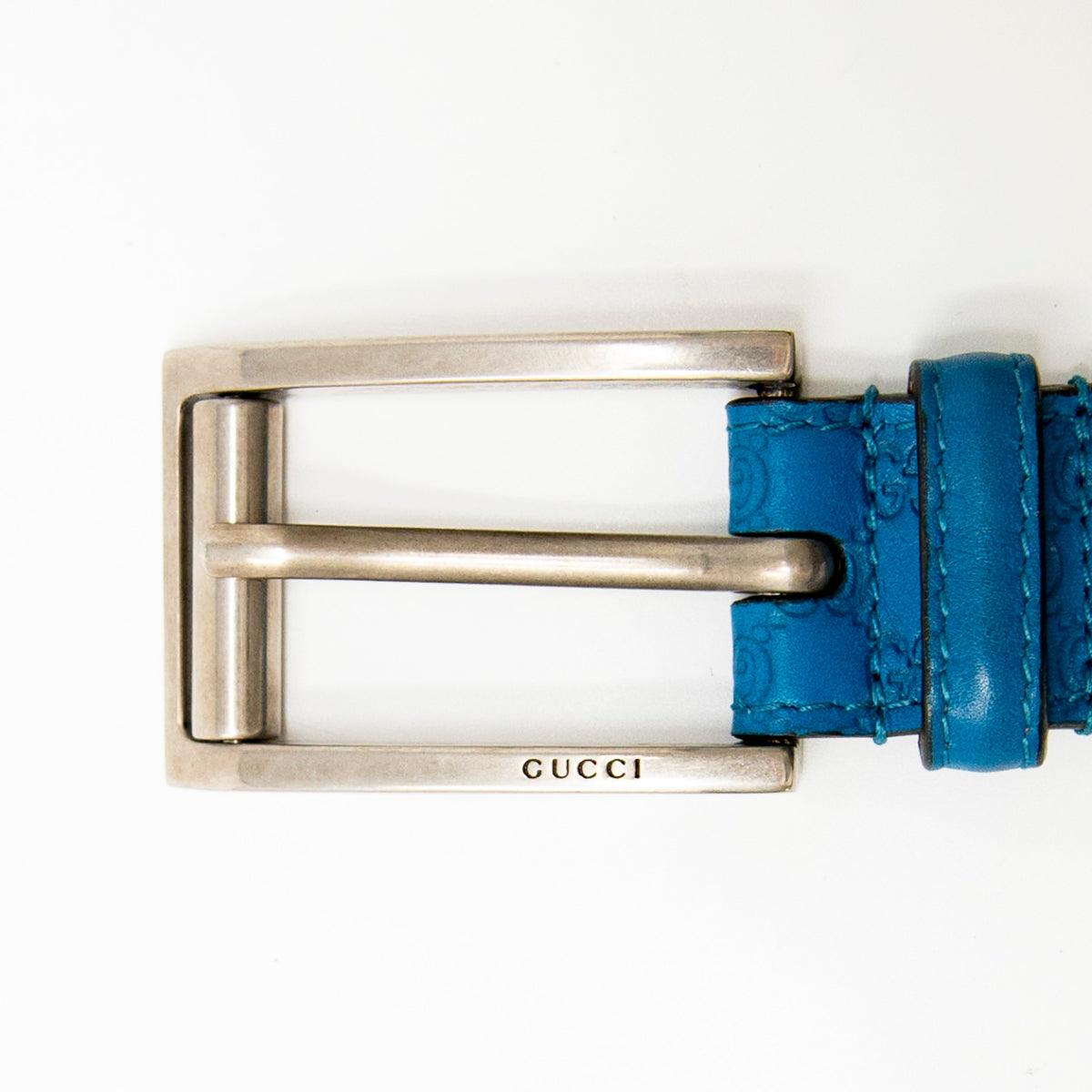 Gucci Blue Guccisima Belt 95