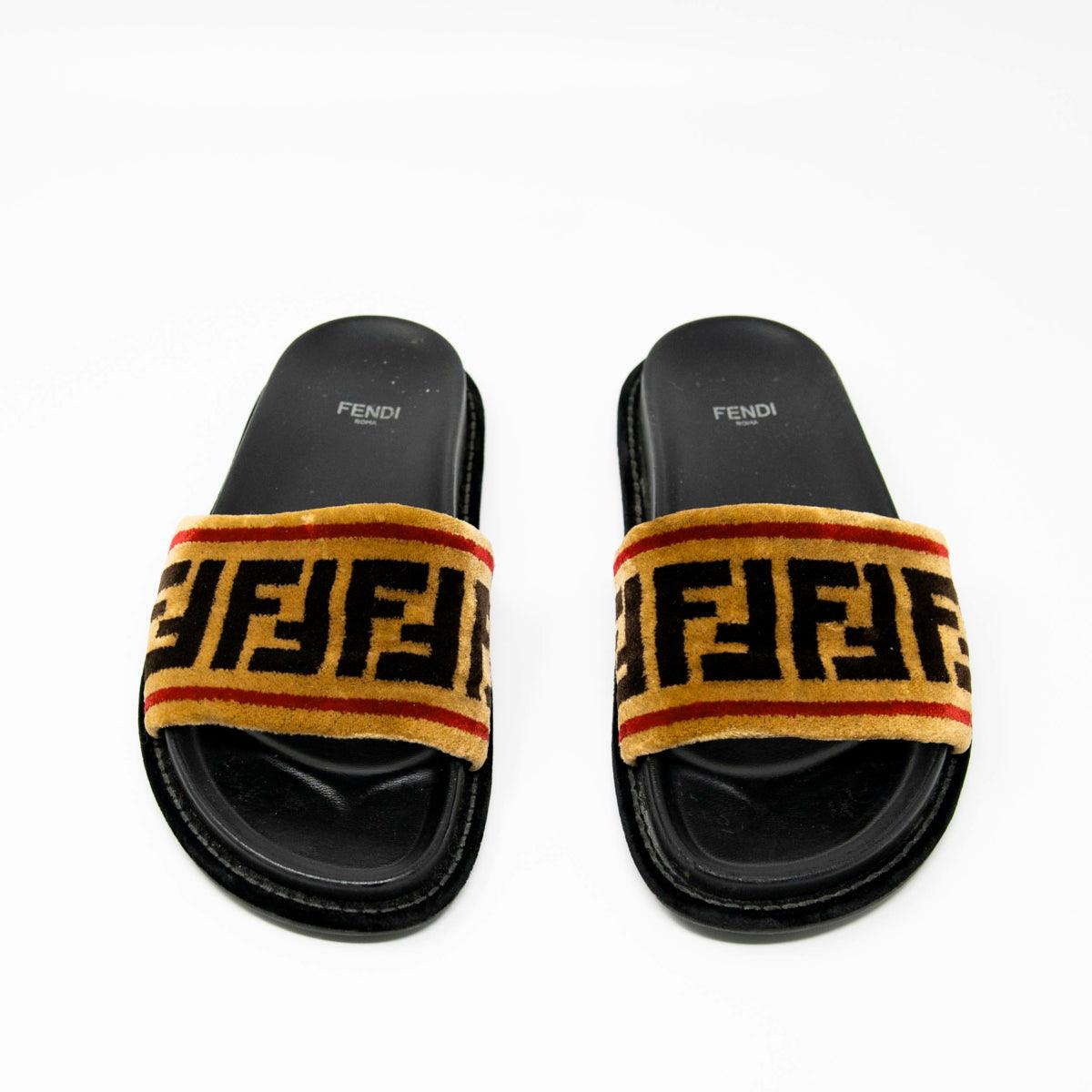 Fendi FF Velvet Forever Slides 36