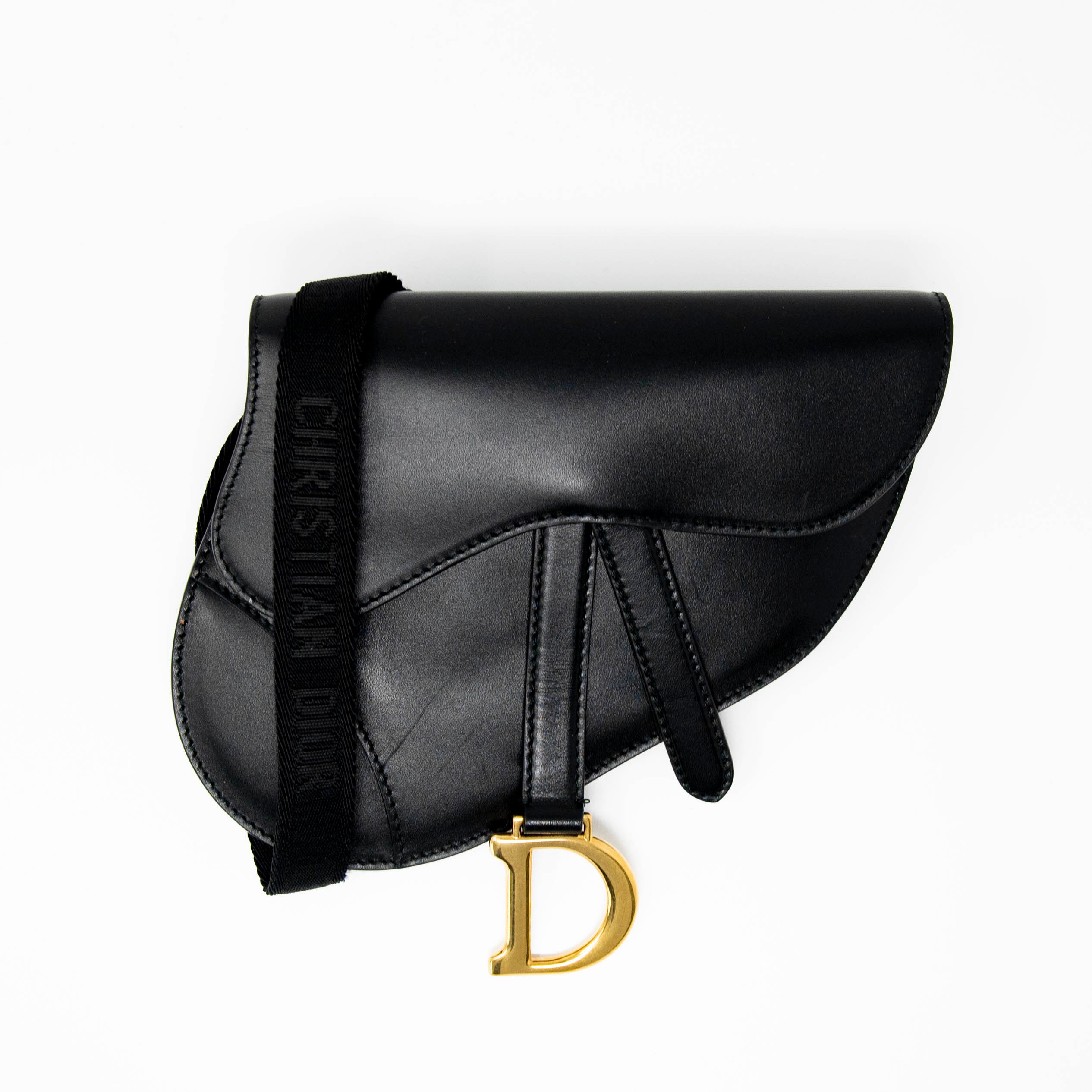Dior Black Saddle Belt Pouch