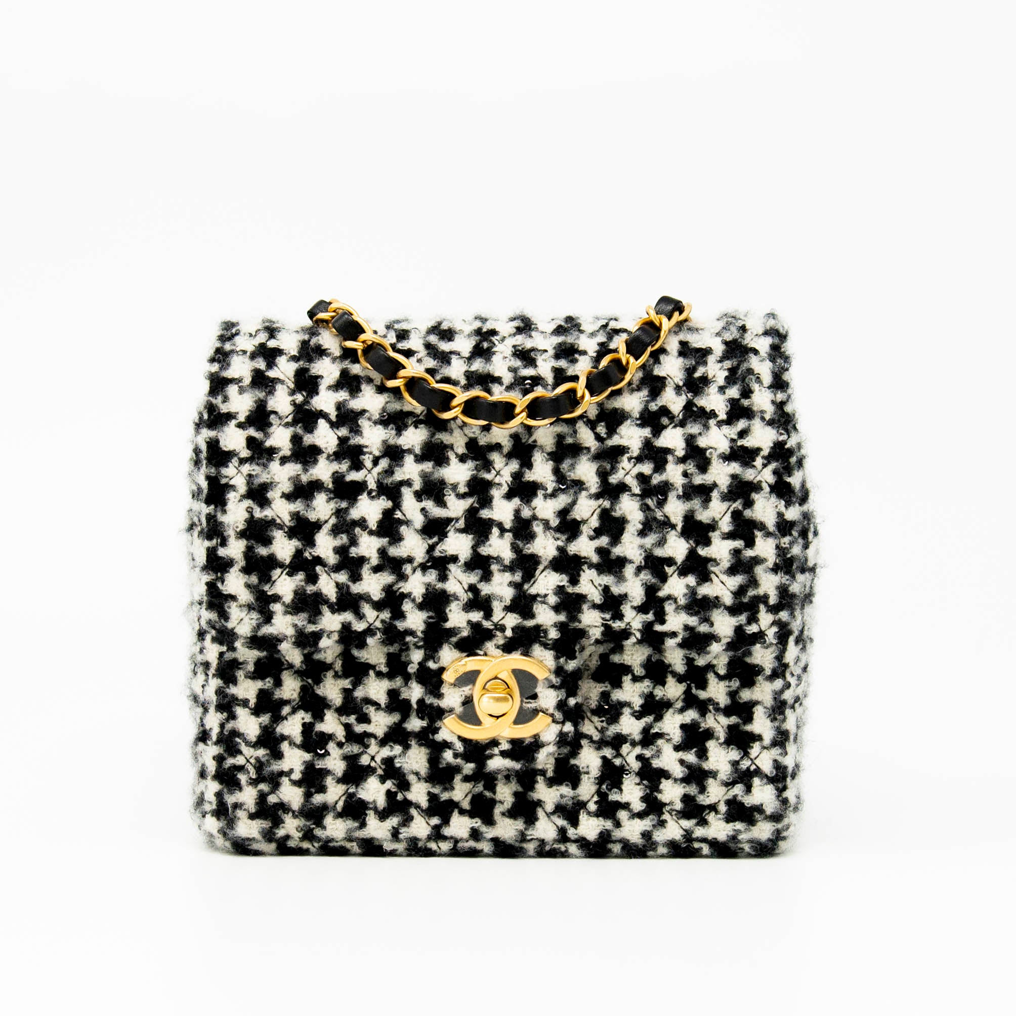 Chanel Houndstooth Tweed Mini Square Flap