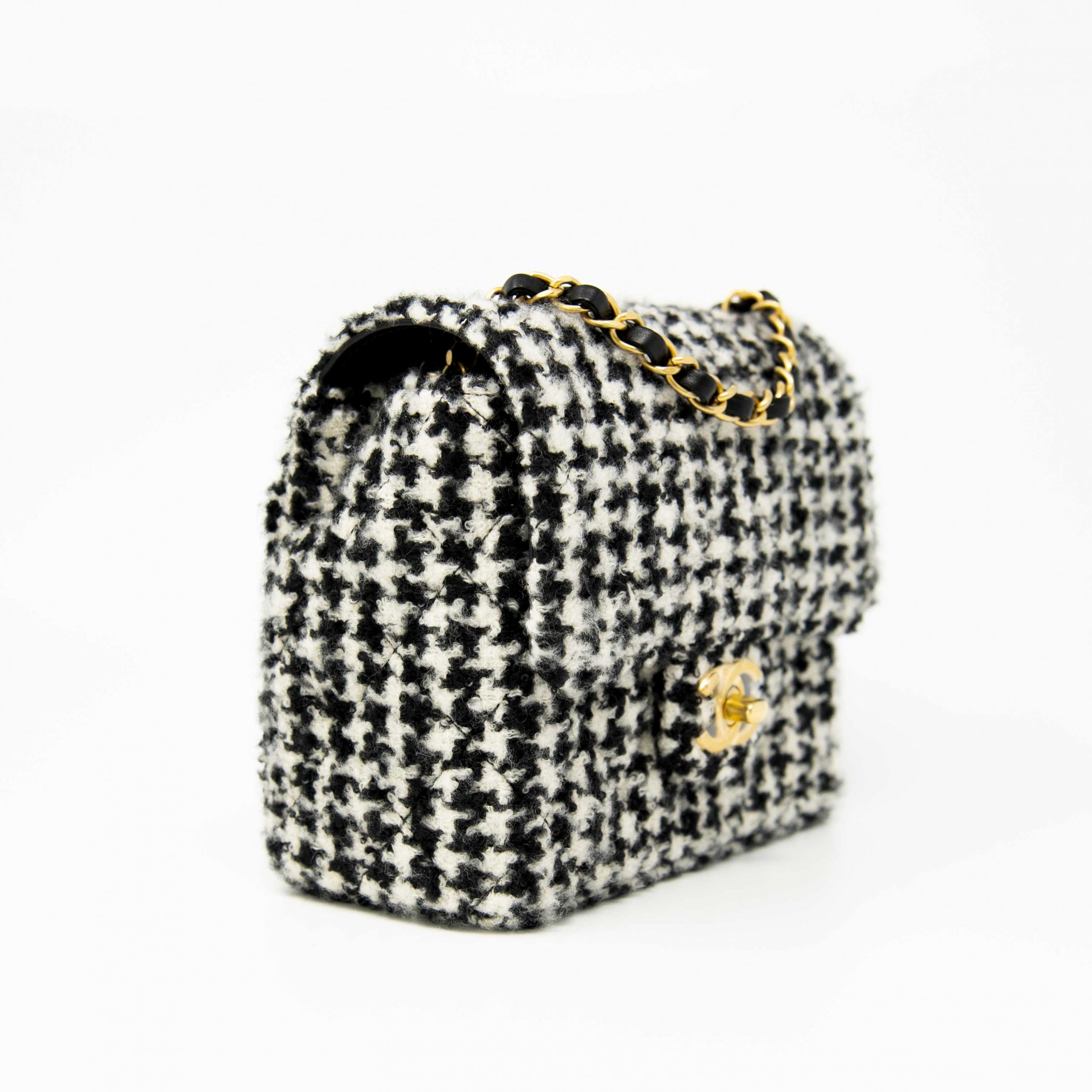 Chanel Houndstooth Tweed Mini Square Flap