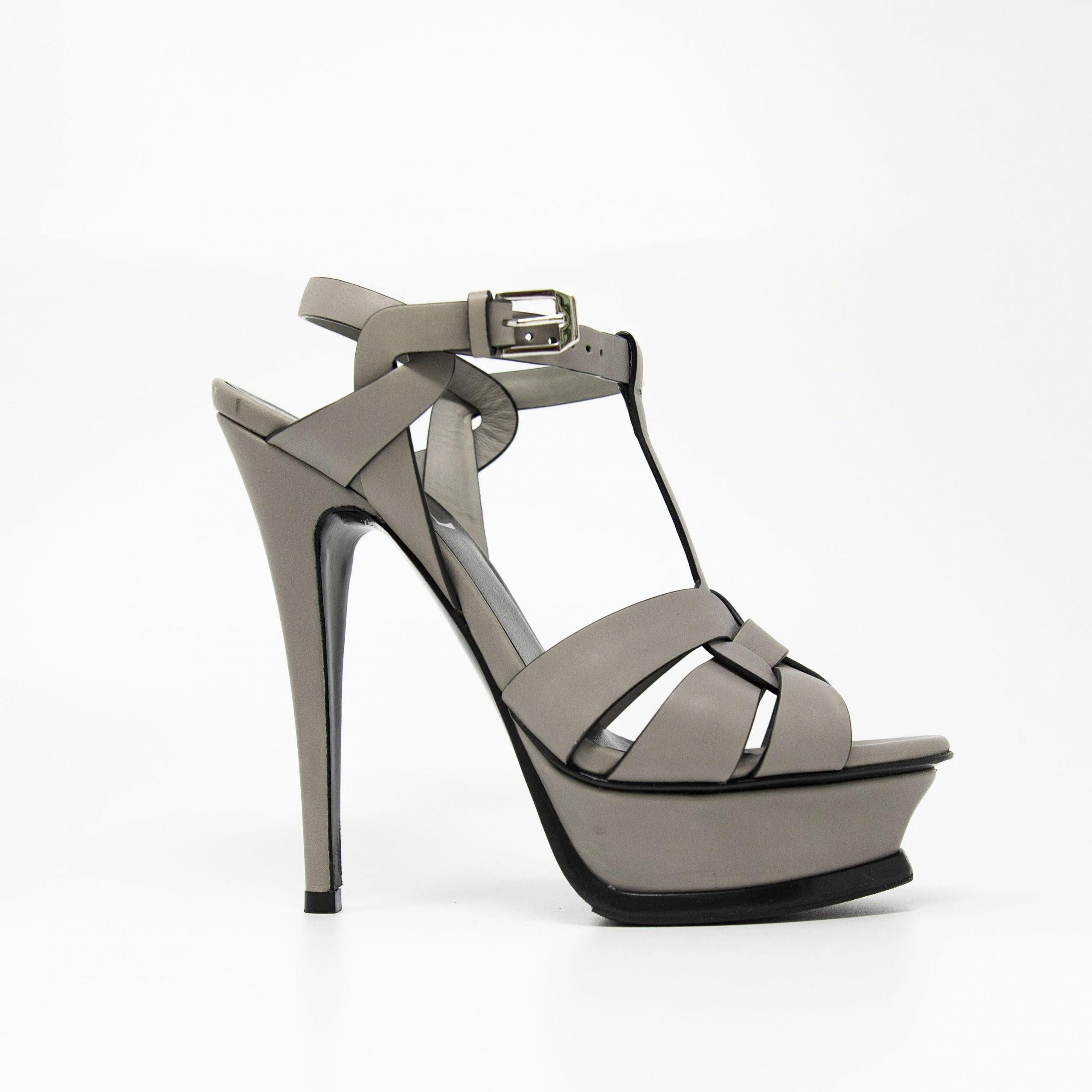 Saint Laurent Grey Tribute Sandals 35