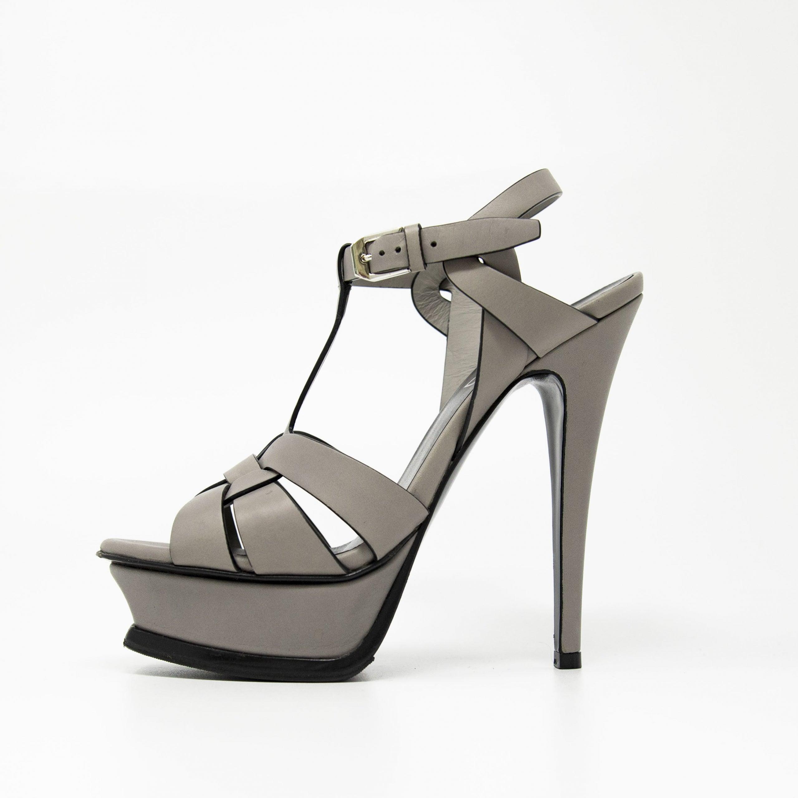 Saint Laurent Grey Tribute Sandals 35