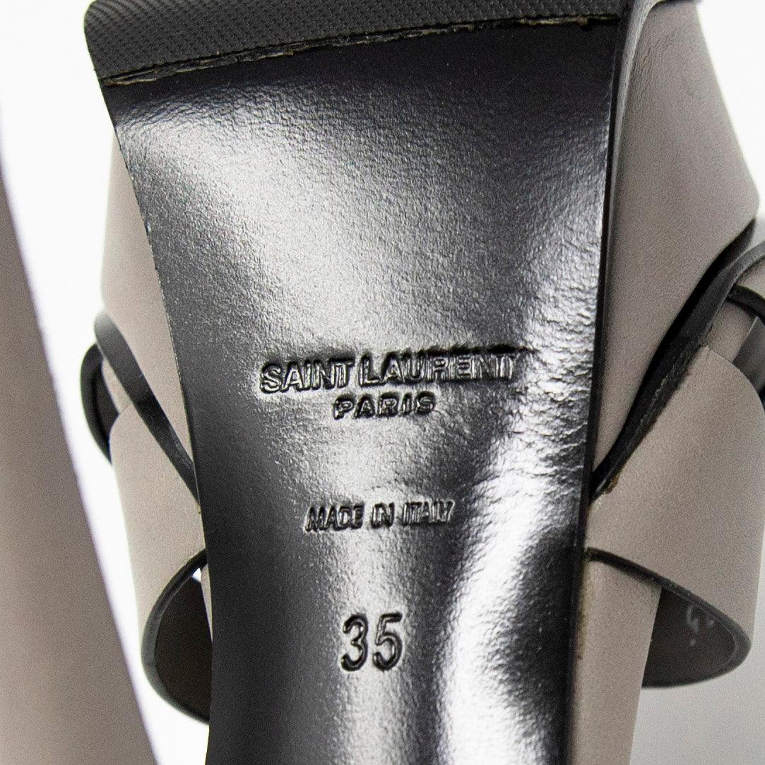 Saint Laurent Grey Tribute Sandals 35