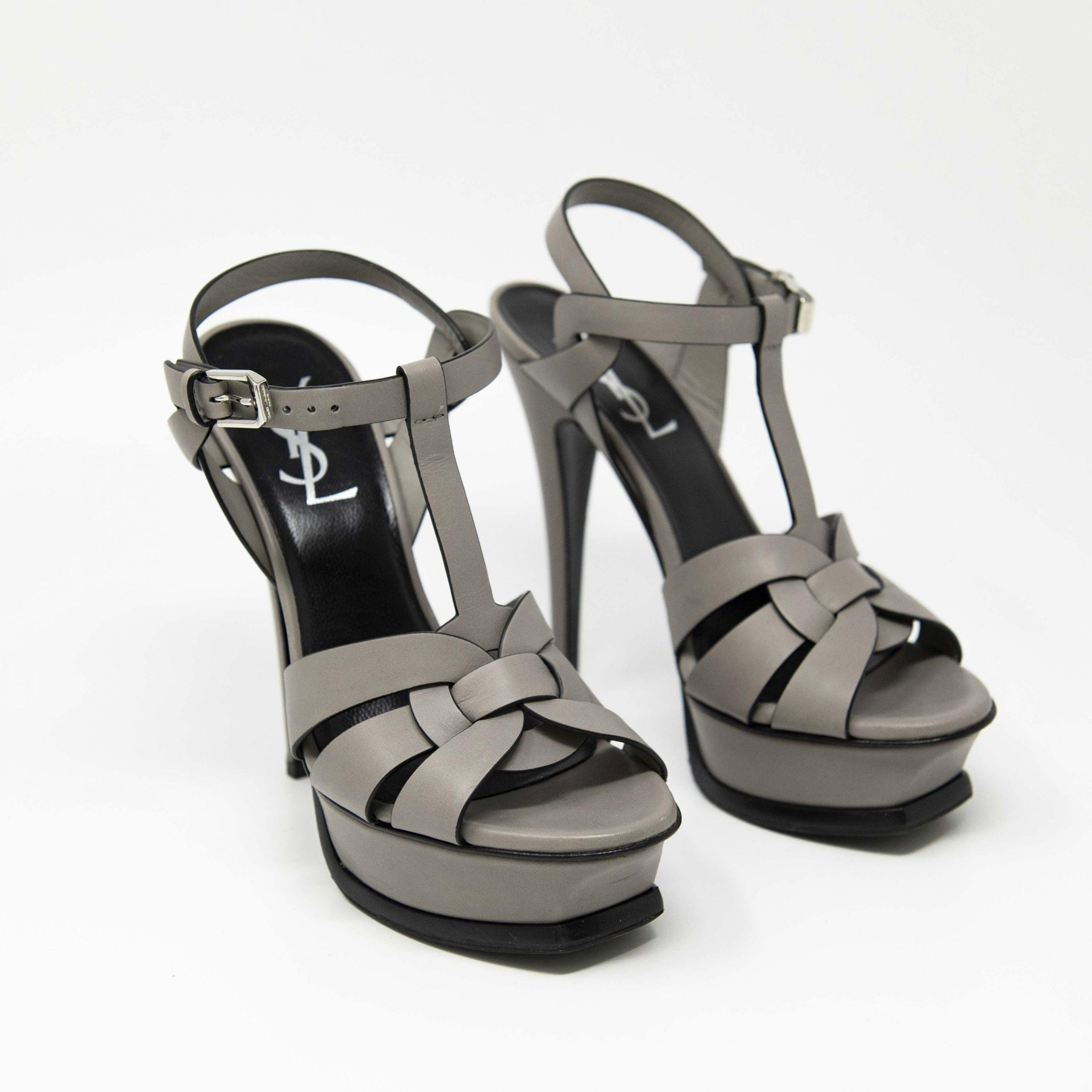 Saint Laurent Grey Tribute Sandals 35