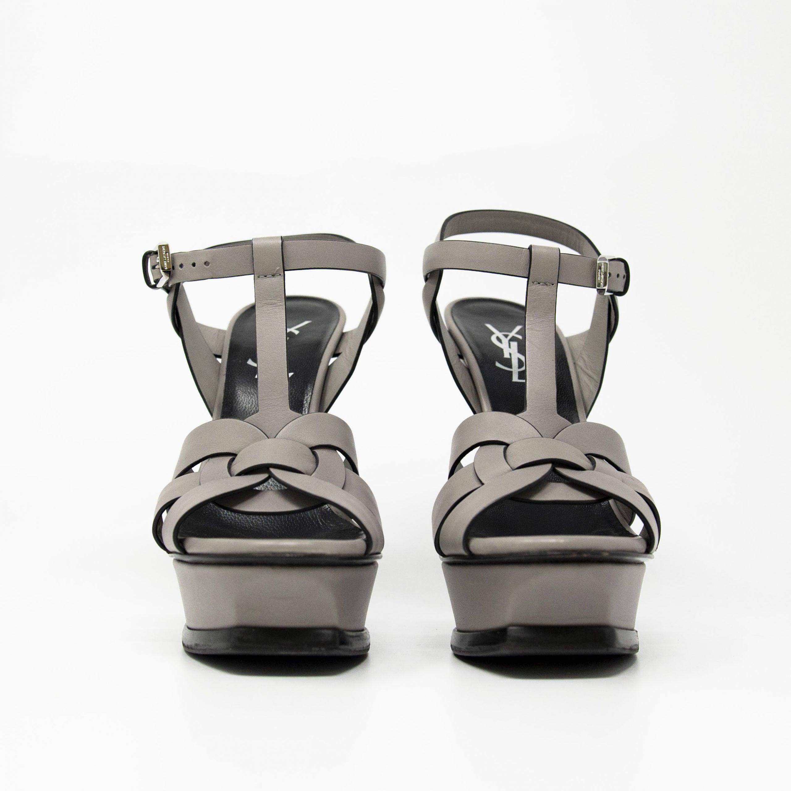 Saint Laurent Grey Tribute Sandals 35
