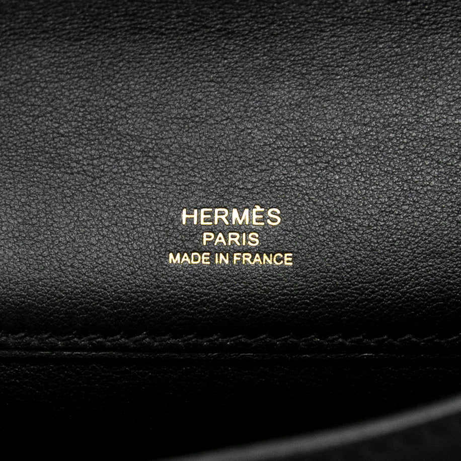 Hermes Noir Swift Kelly Cut