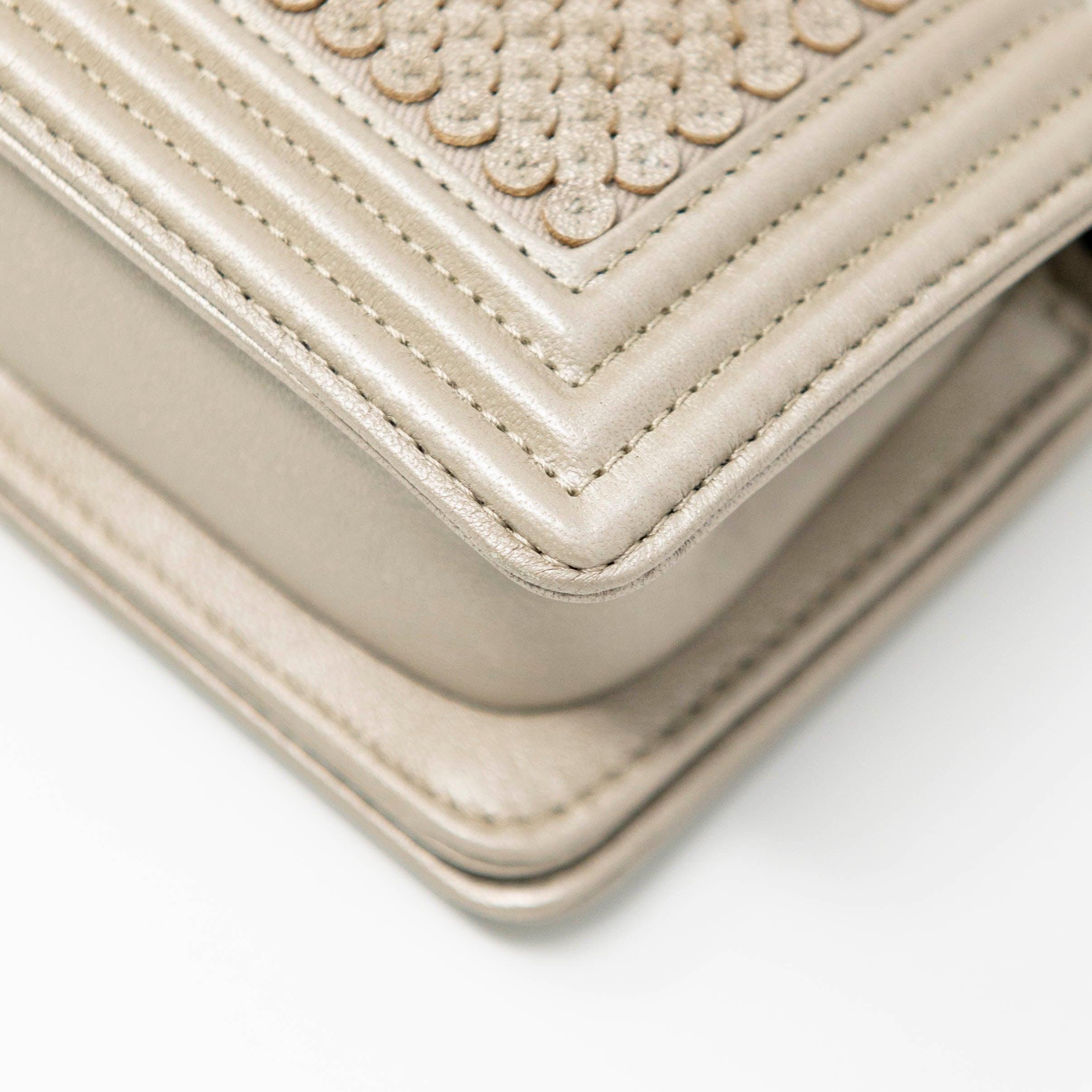 Chanel Metallic Mini Scaled Boy Bag