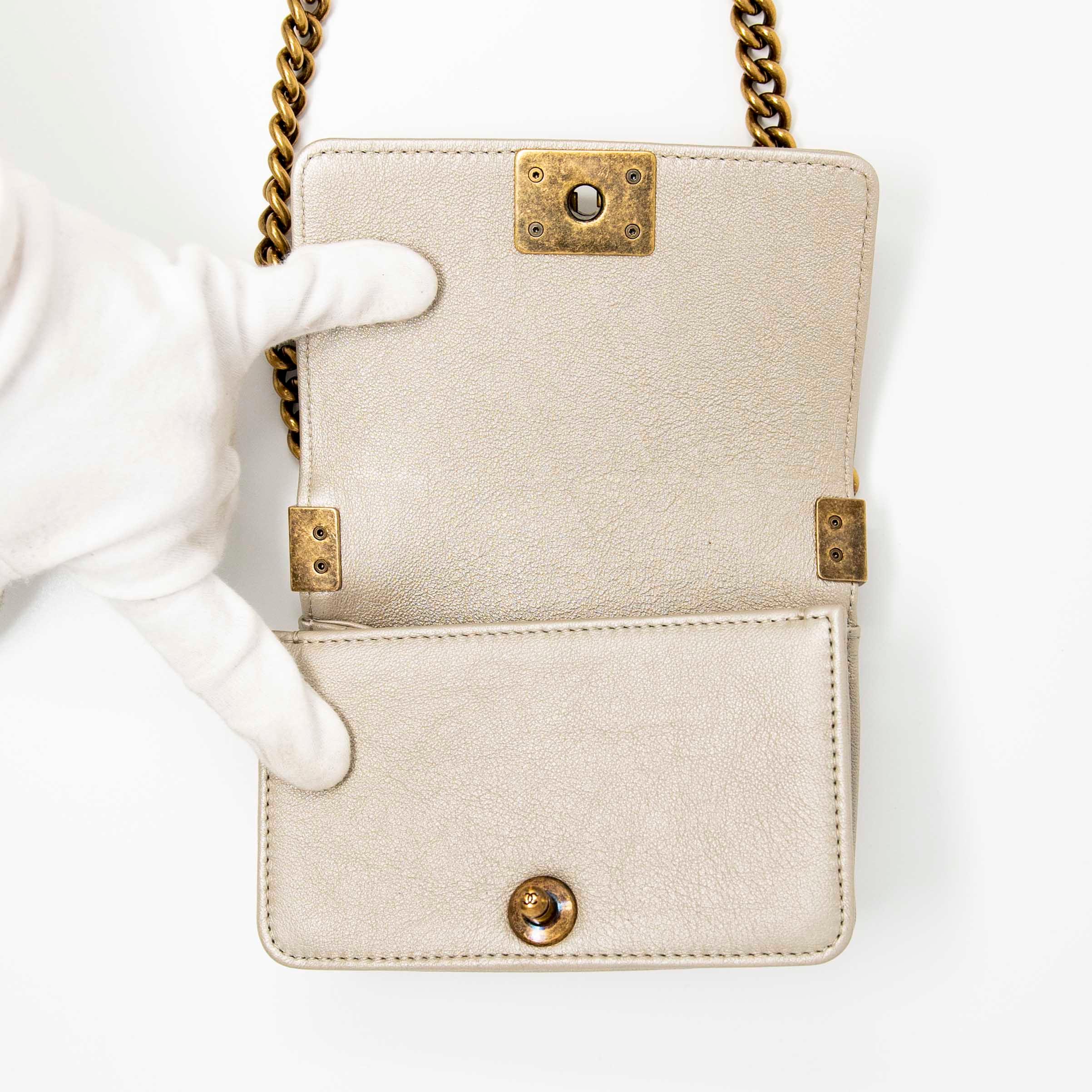 Chanel Metallic Mini Scaled Boy Bag