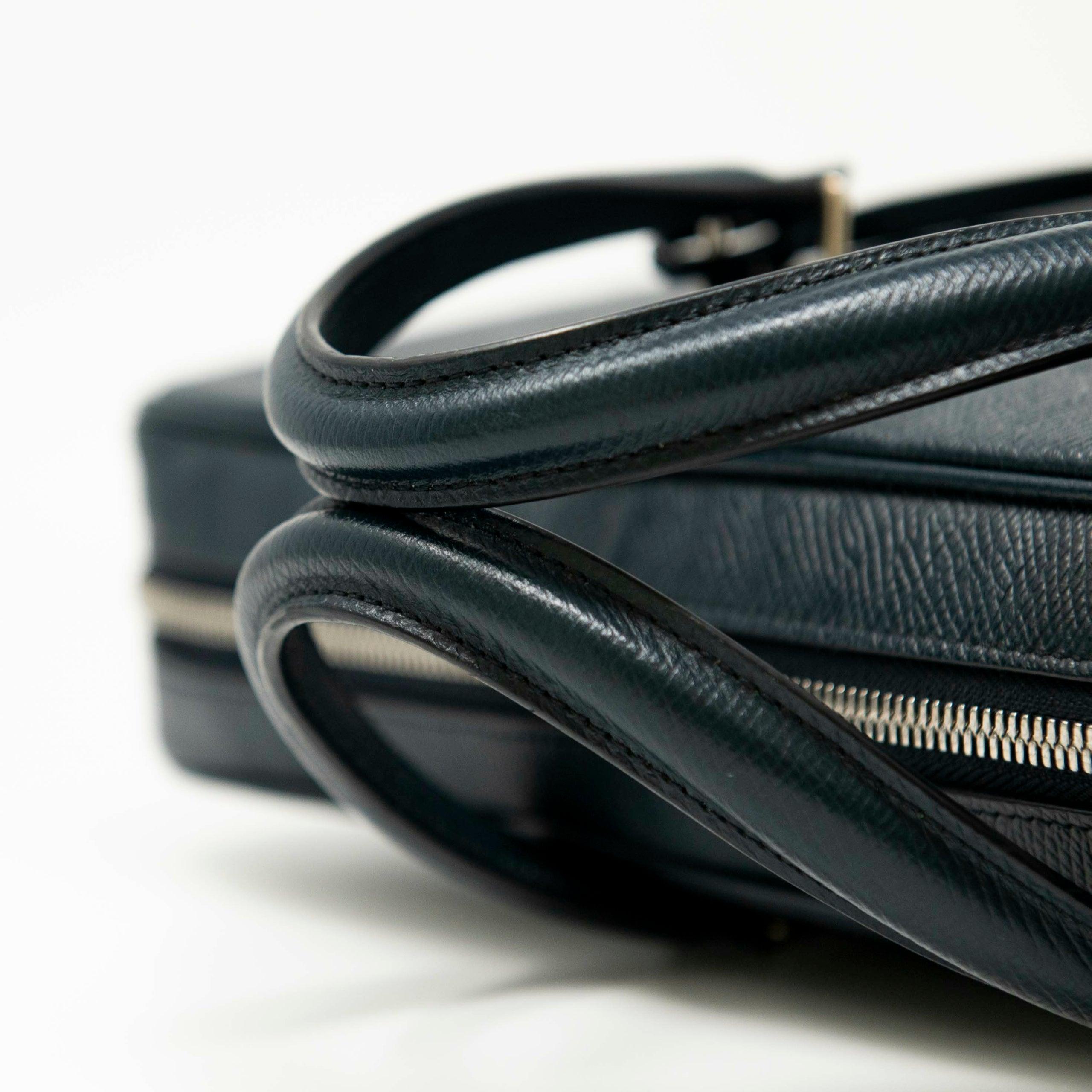 Celine Navy Grained Calfskin Briefcase