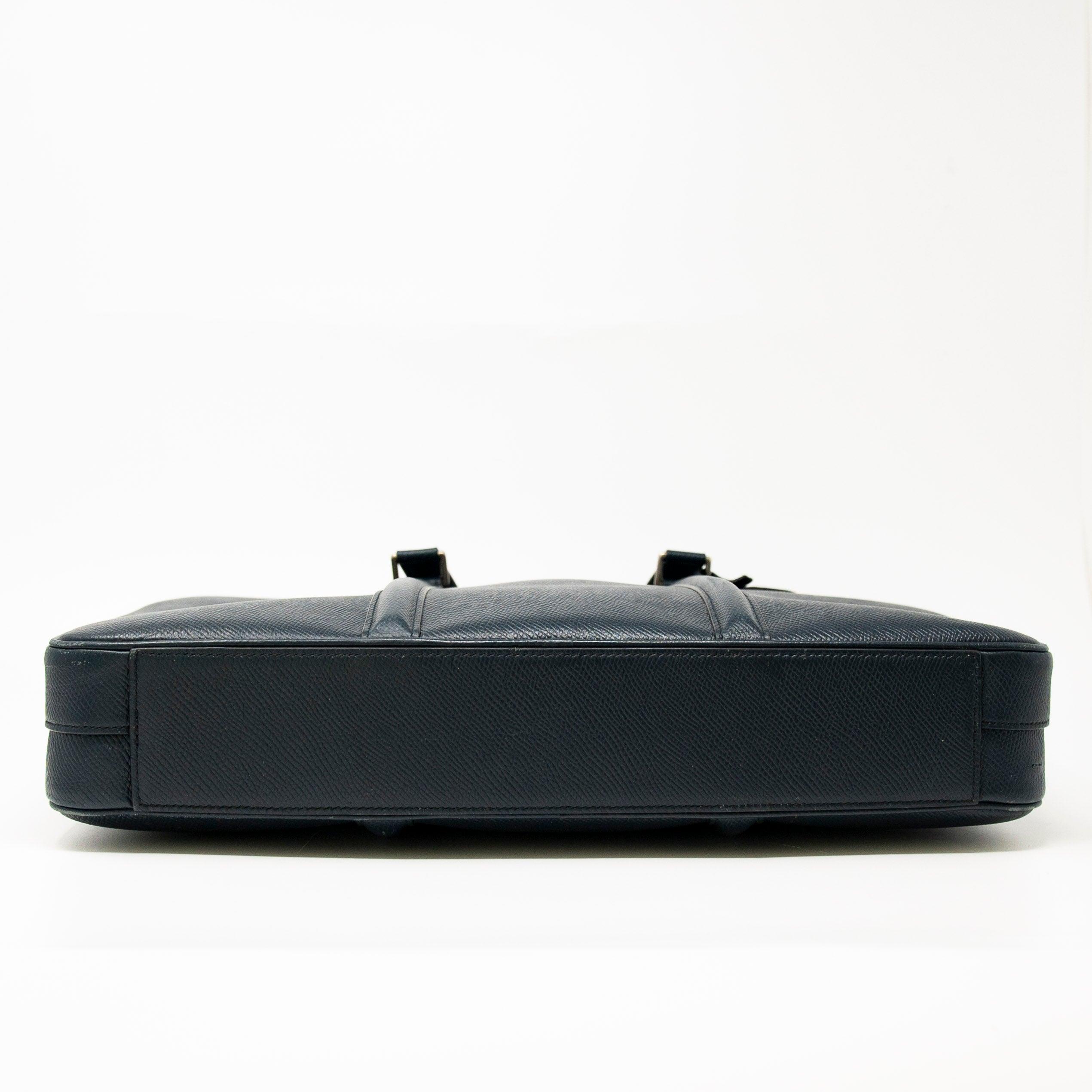 Celine Navy Grained Calfskin Briefcase