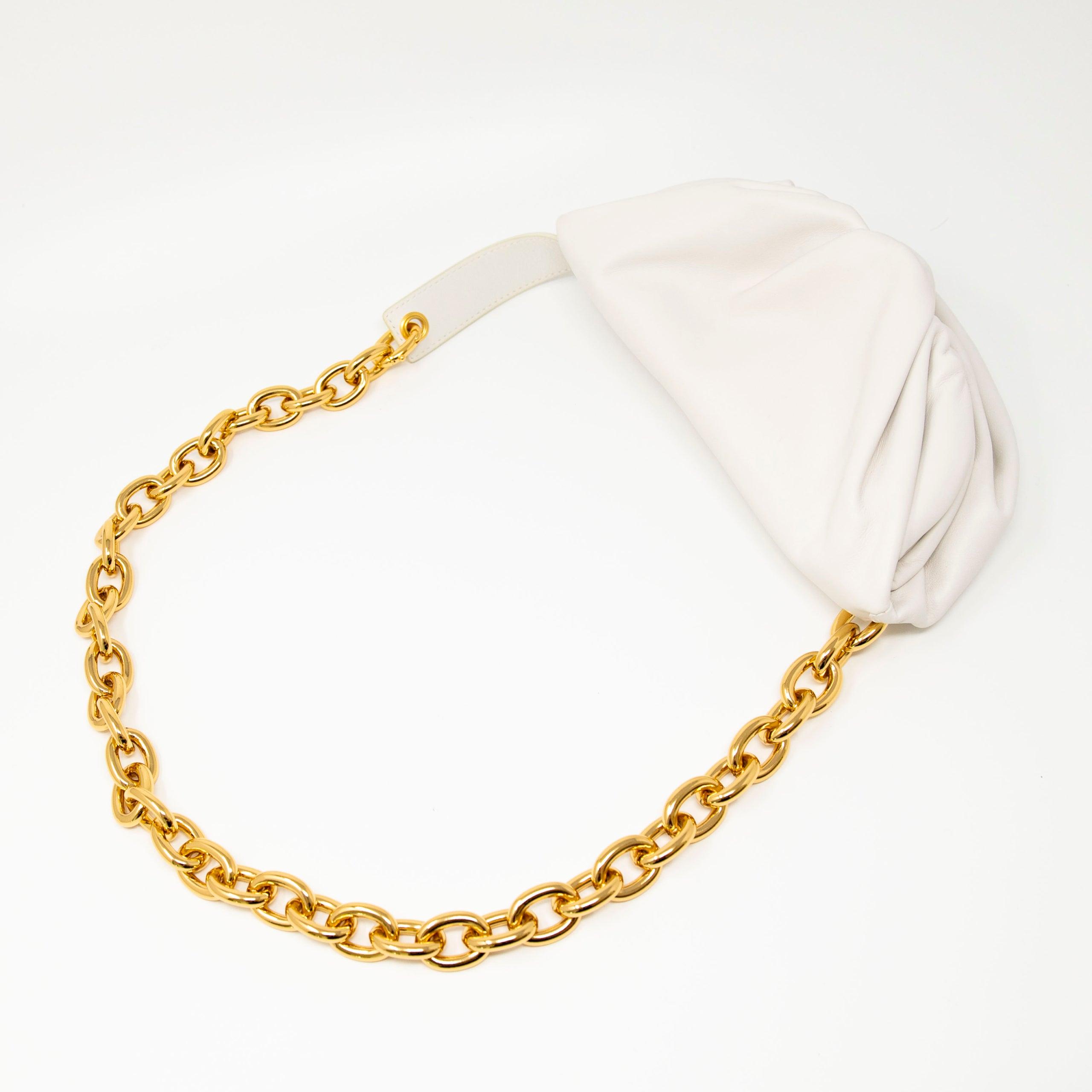 Bottega Veneta White Belt Chain Pouch