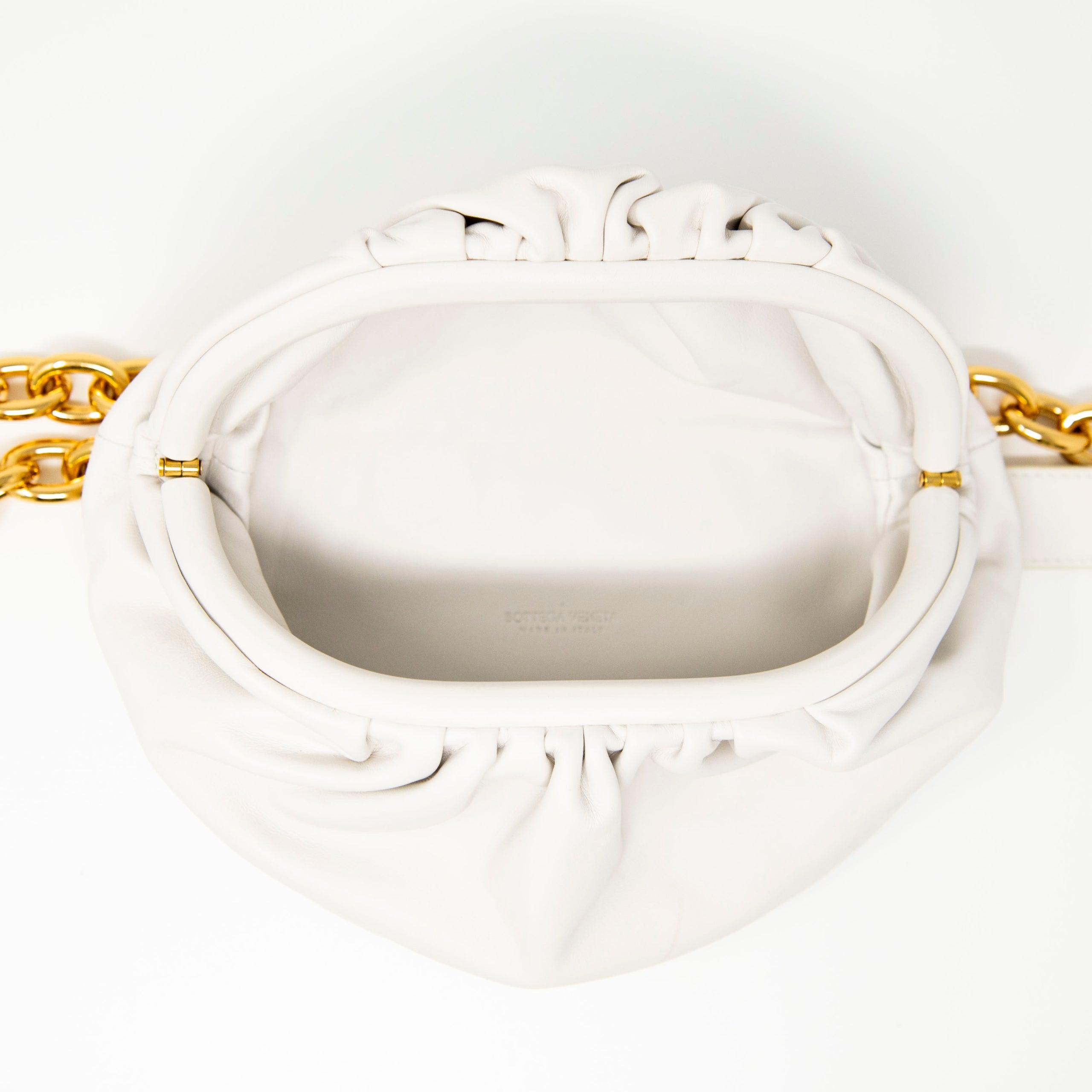 Bottega Veneta White Belt Chain Pouch