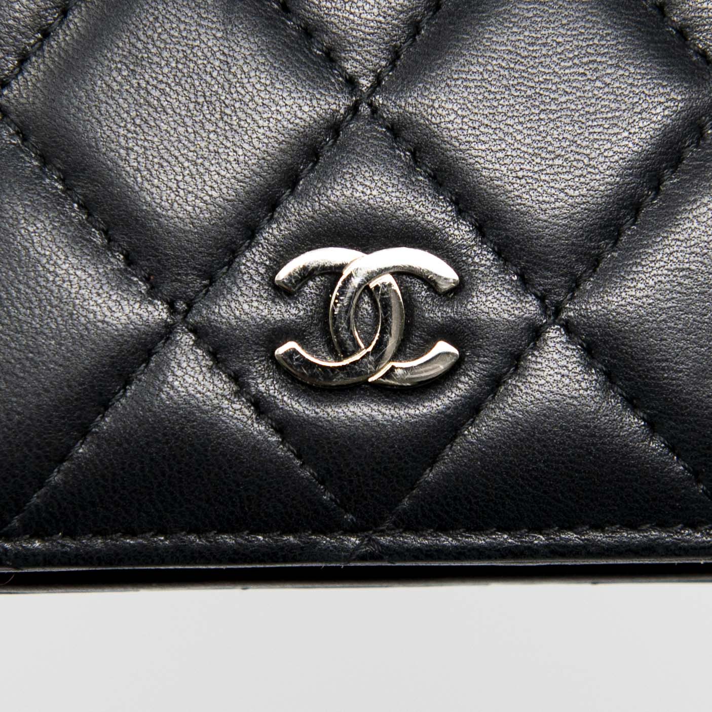 Chanel Black Lambskin Long Flap Wallet