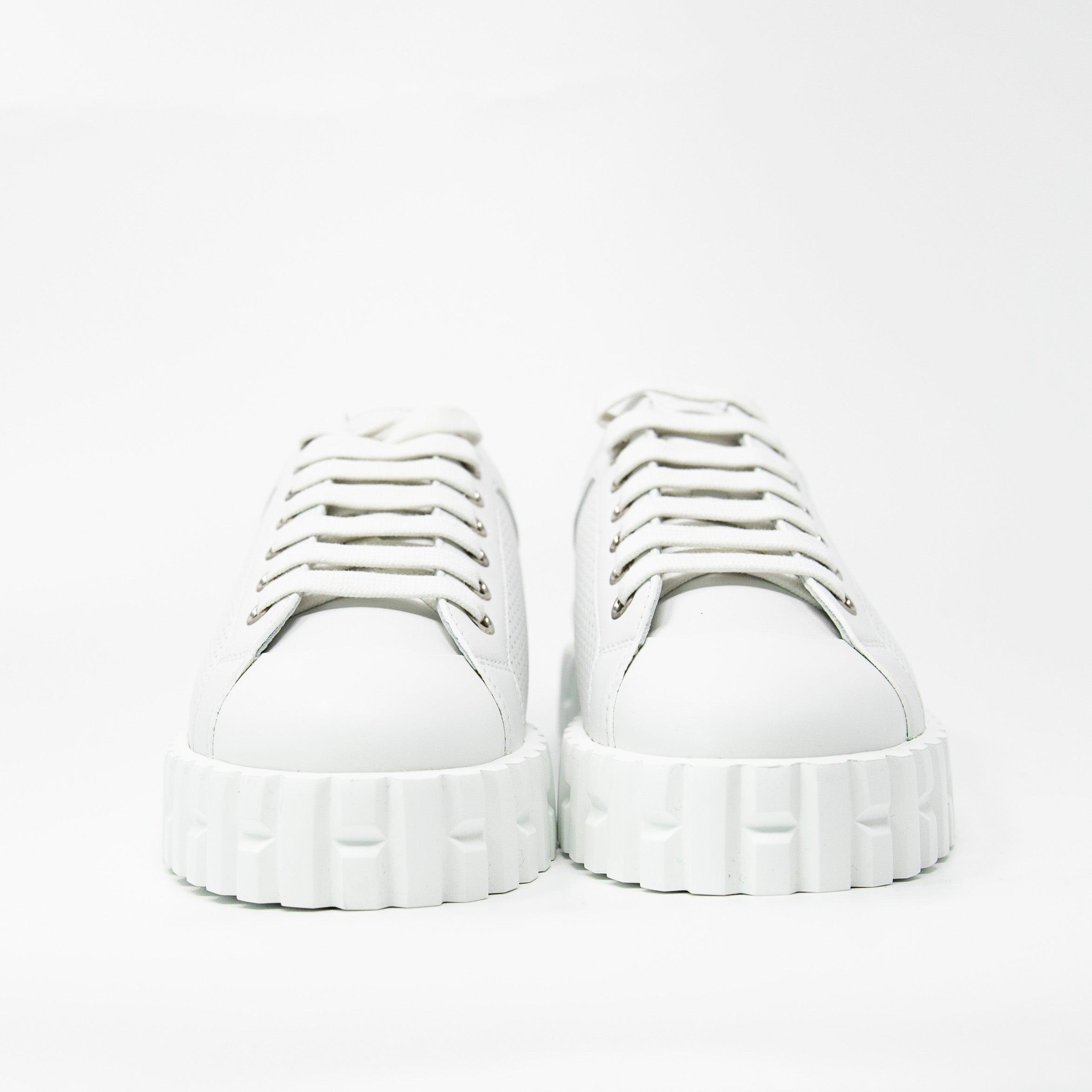 Hermes White Veau Cross Sneakers 36