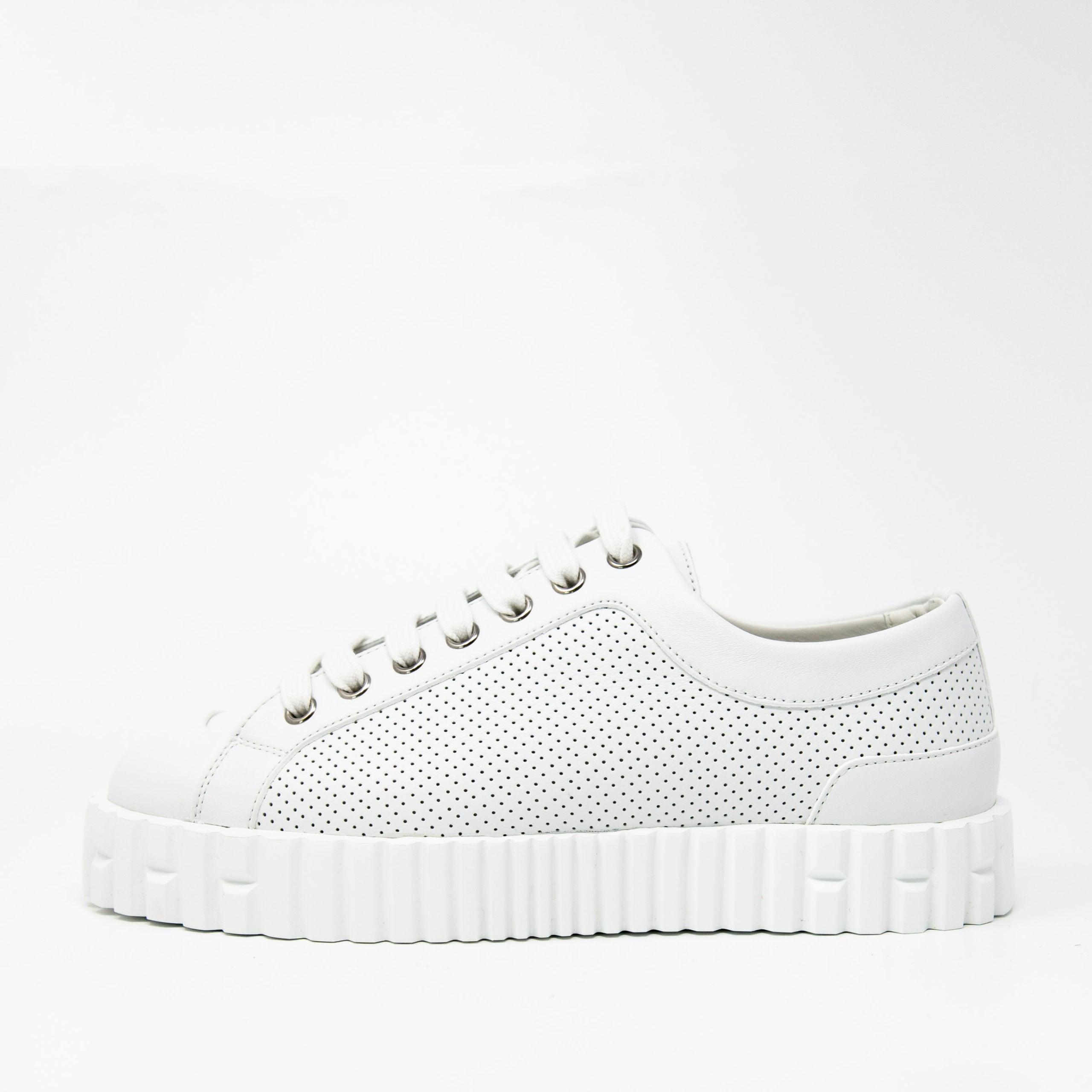 Hermes White Veau Cross Sneakers 36
