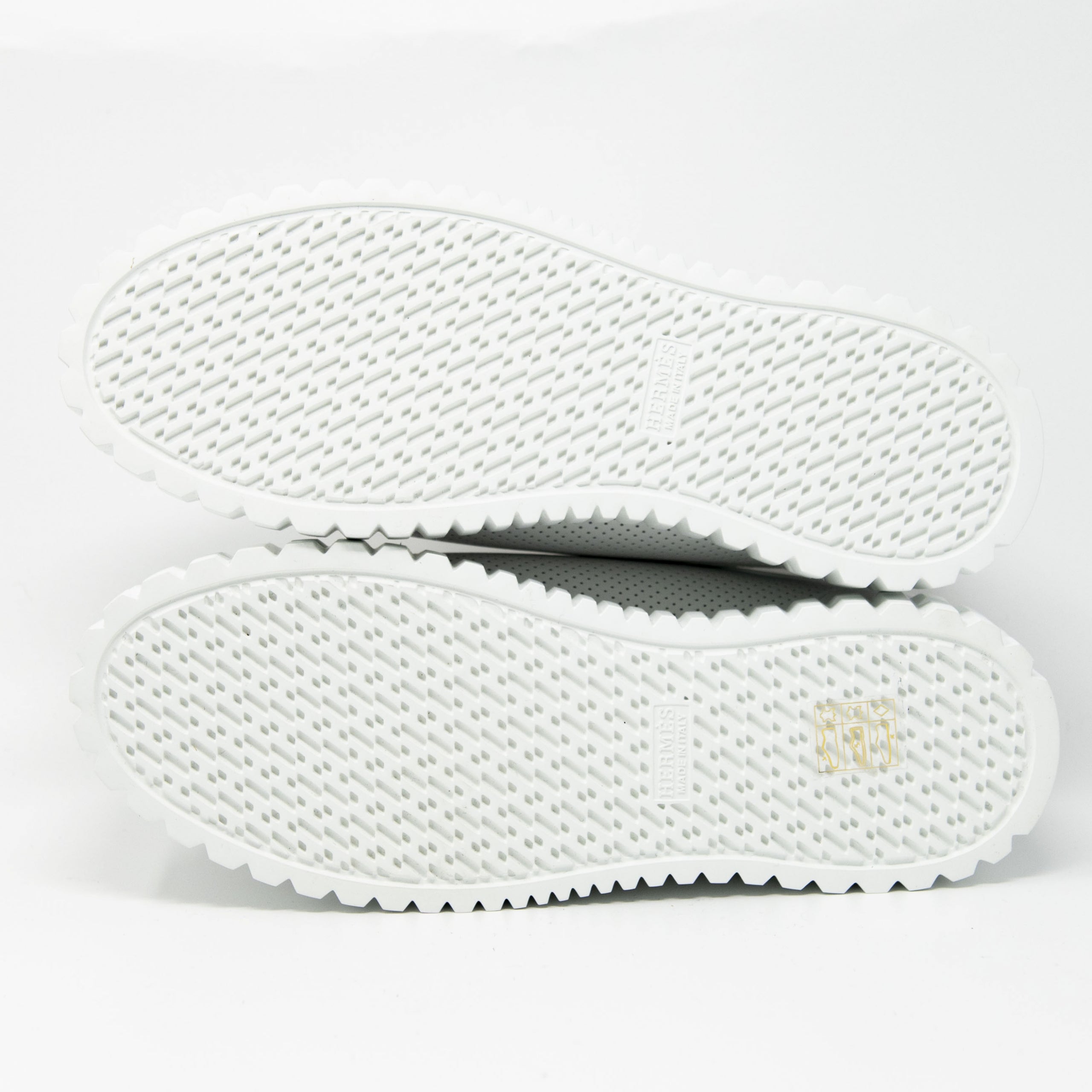 Hermes White Veau Cross Sneakers 36