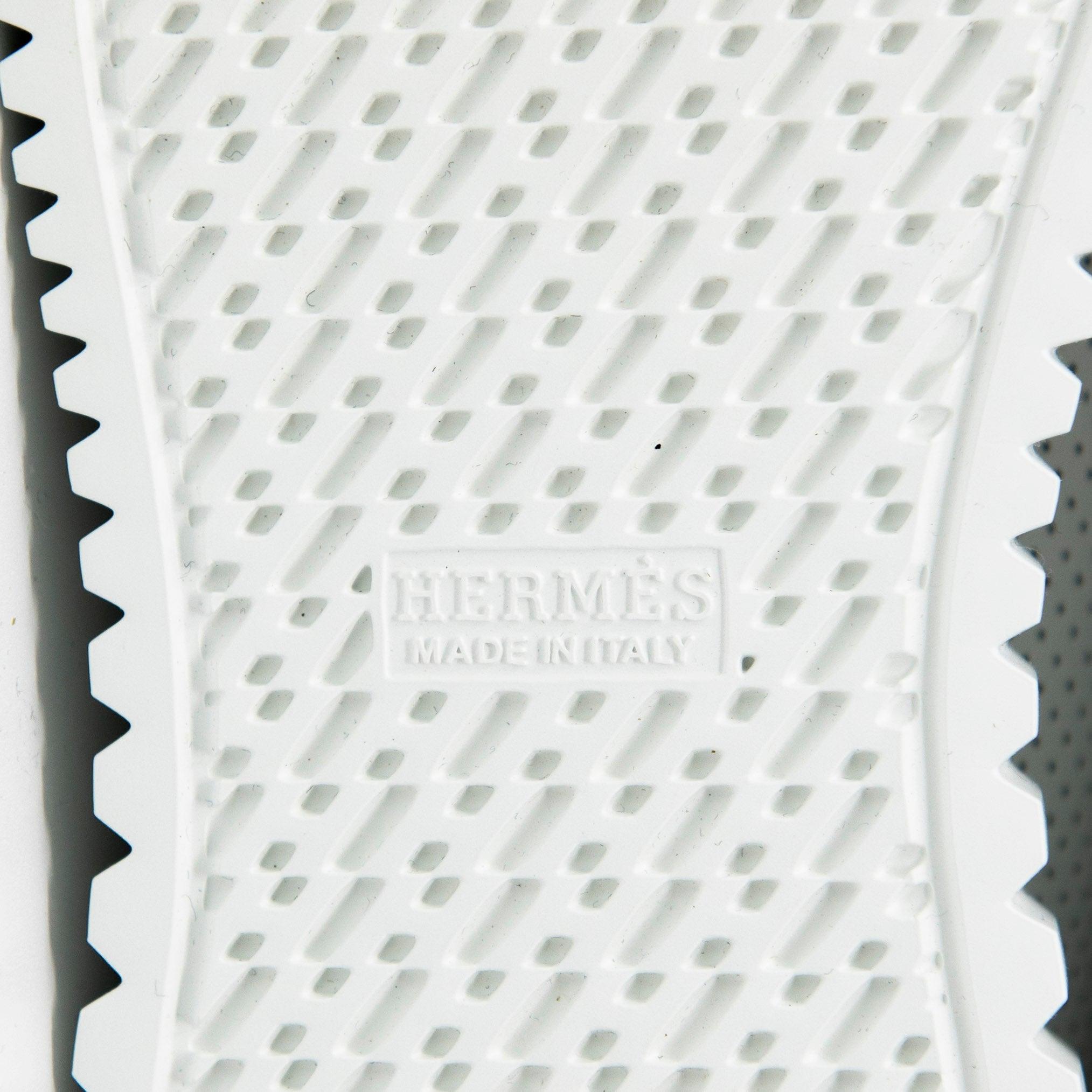 Hermes White Veau Cross Sneakers 36