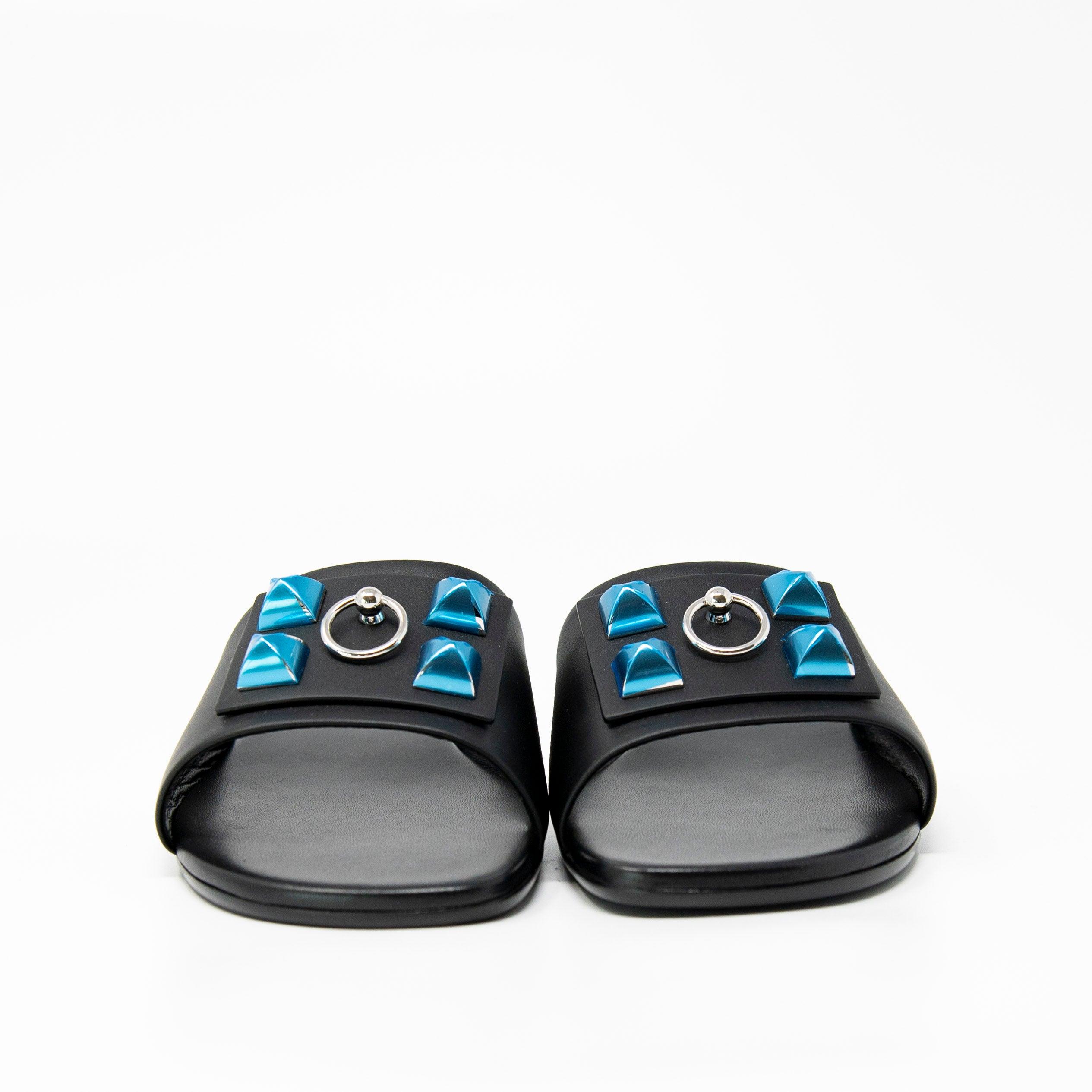 Hermes Black Calfskin Dune Sandals 36