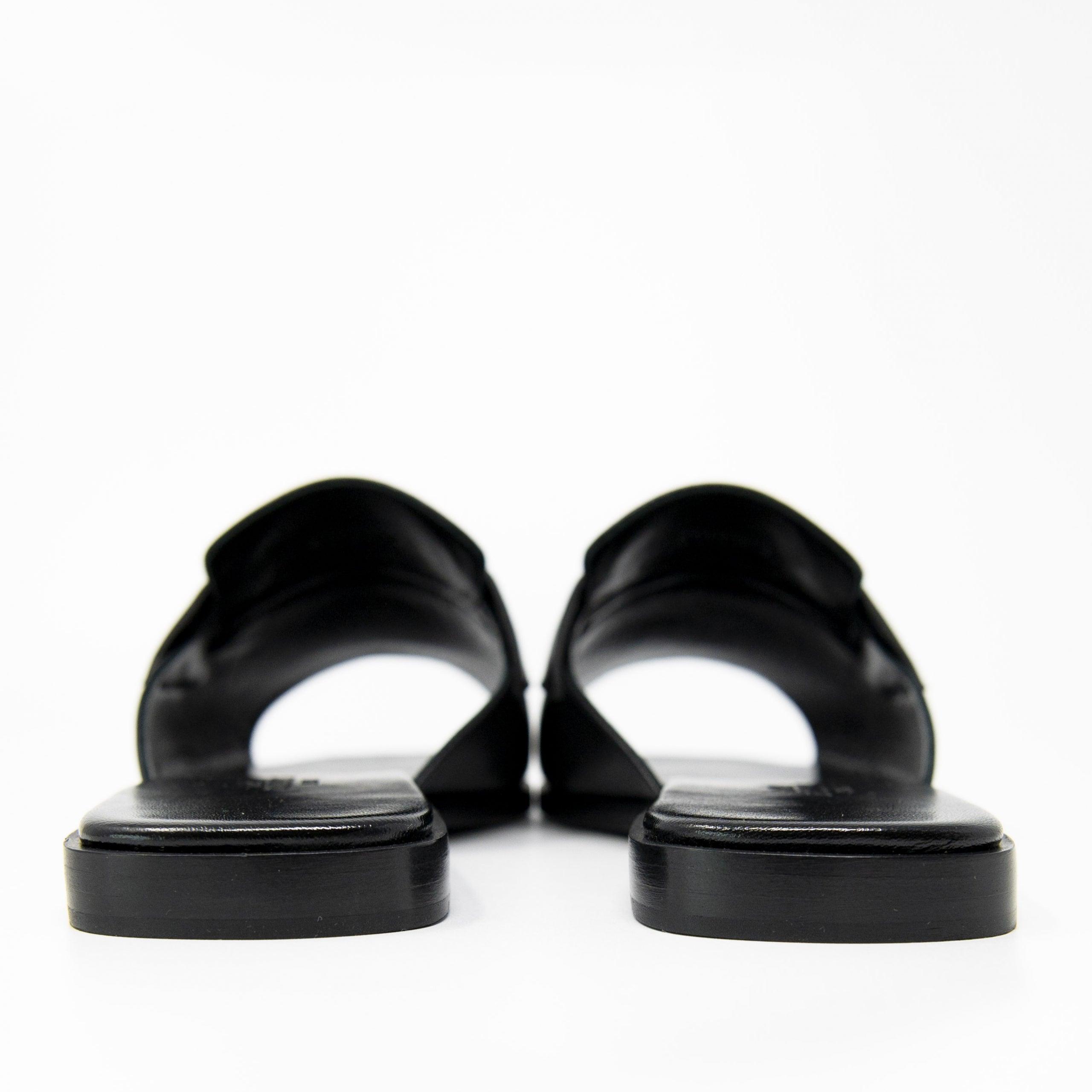 Hermes Black Chevre Auteuil Sandals 36