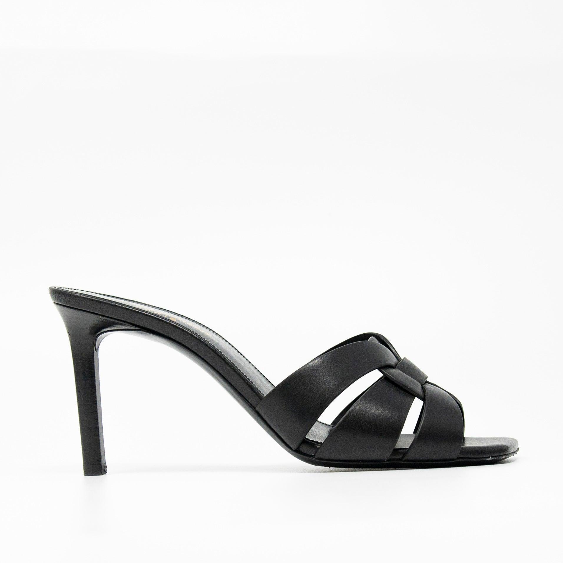 Saint Laurent Black Tribute Mules 38.5