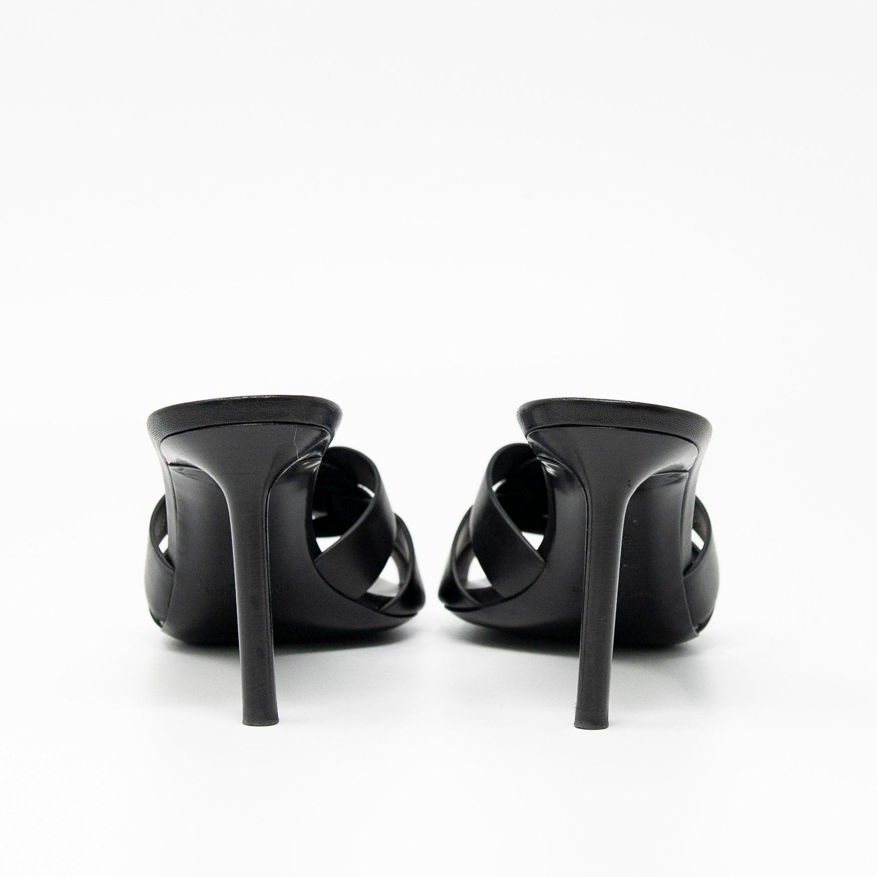 Saint Laurent Black Tribute Mules 38.5
