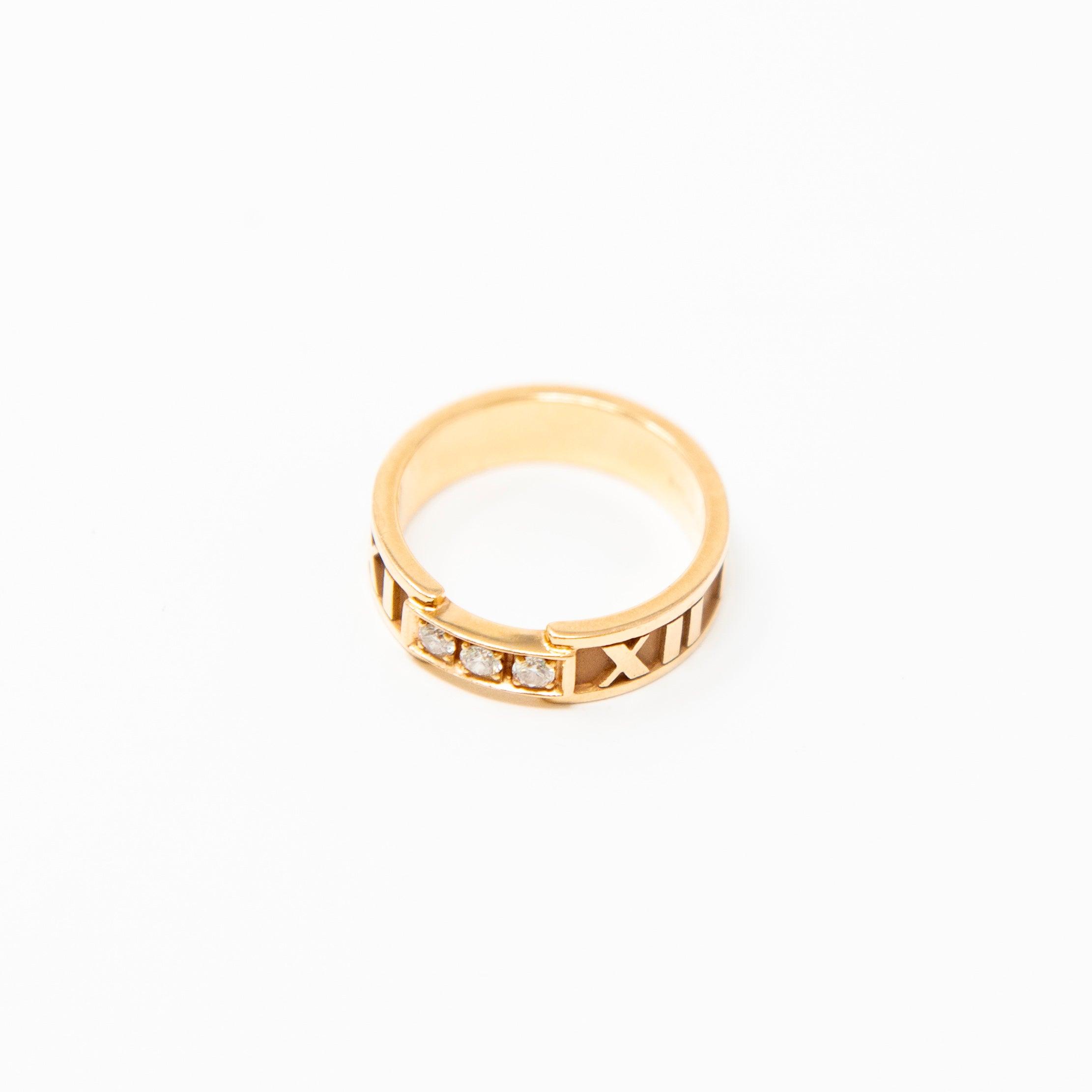 Tiffany & Co 18k Gold Atlas Diamond Ring