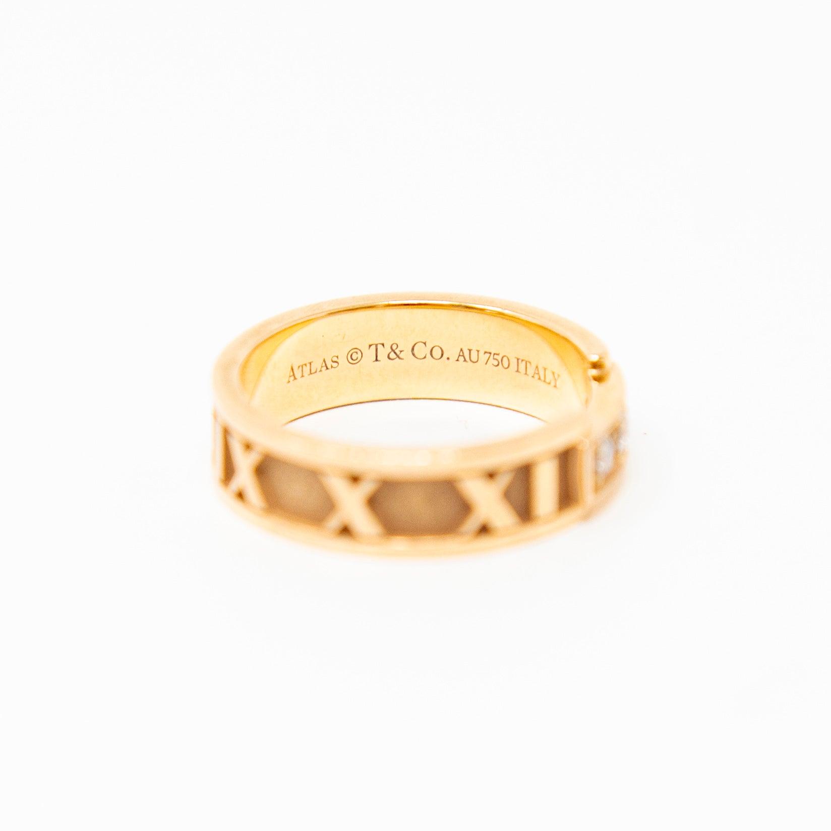 Tiffany & Co 18k Gold Atlas Diamond Ring