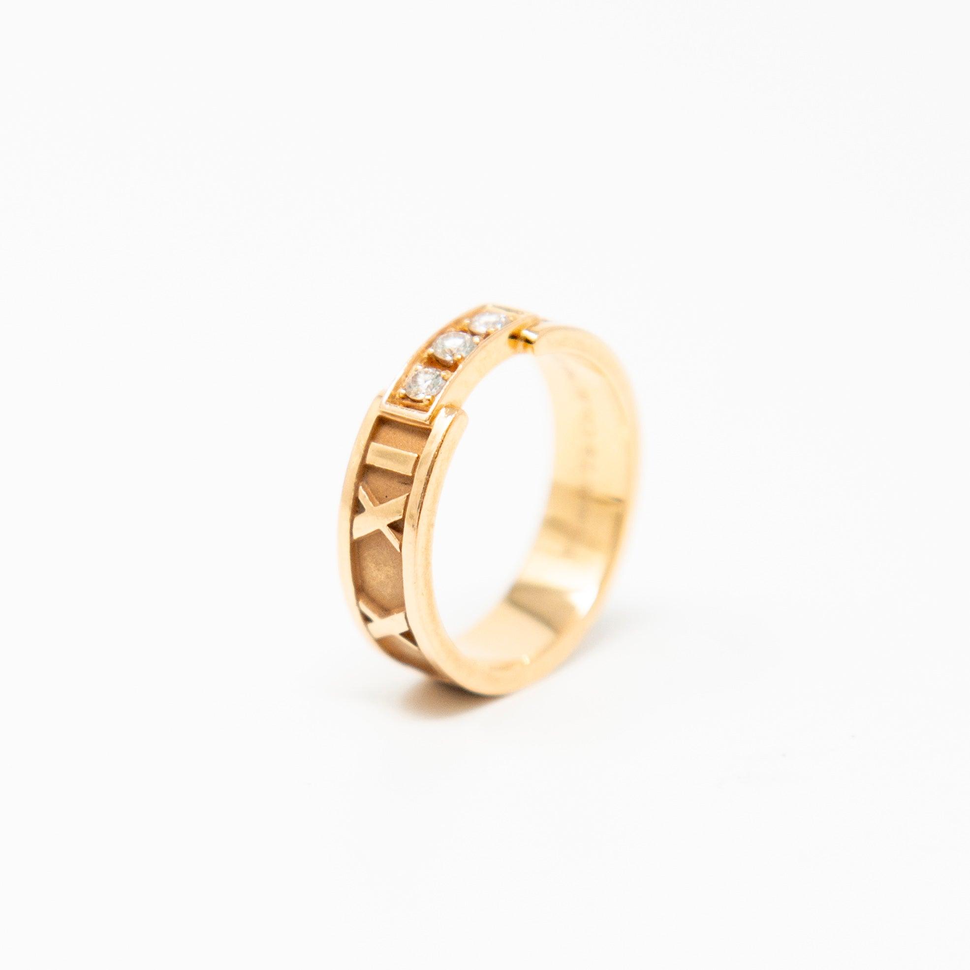 Tiffany & Co 18k Gold Atlas Diamond Ring