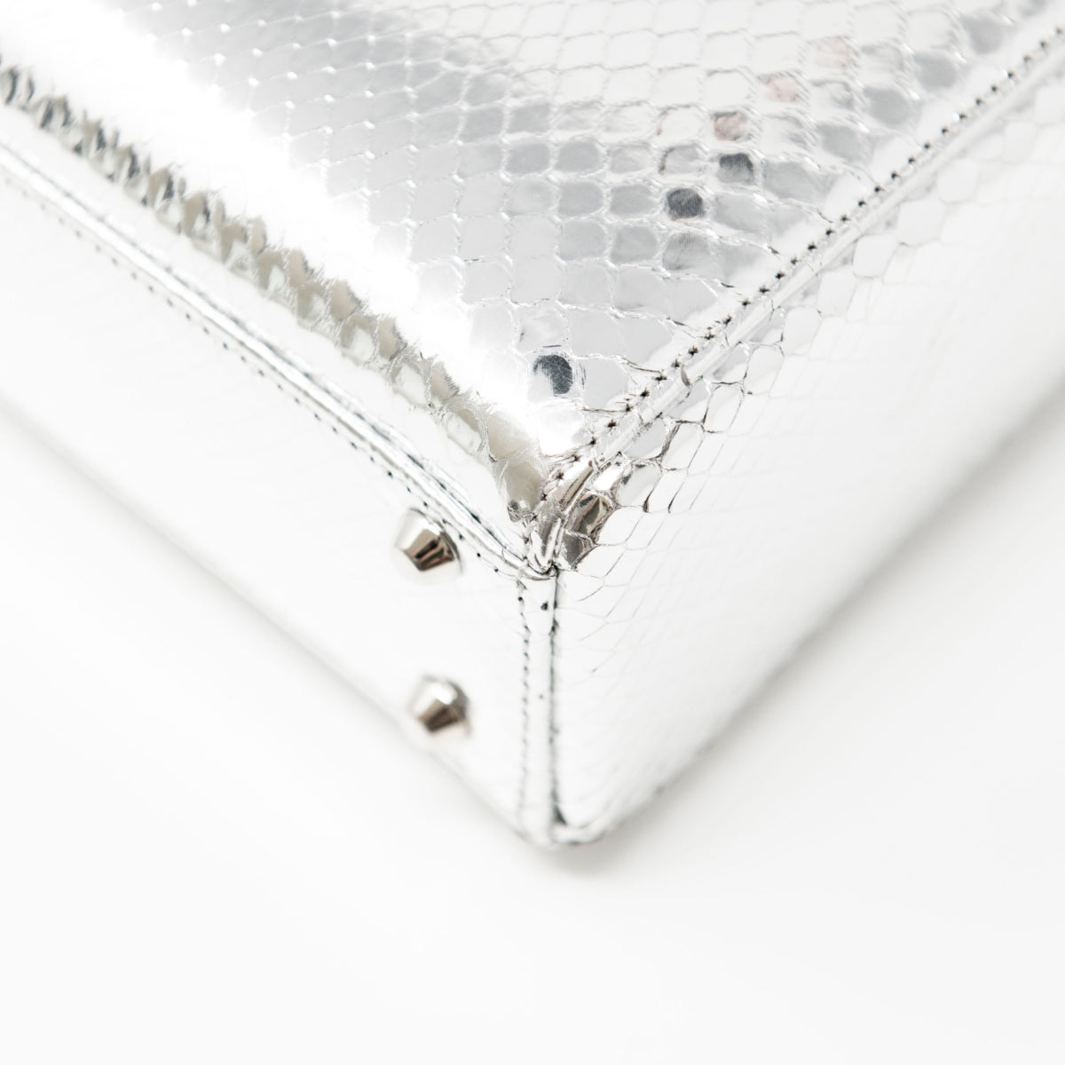 Dior Silver Python Mini Lady Dior Bag