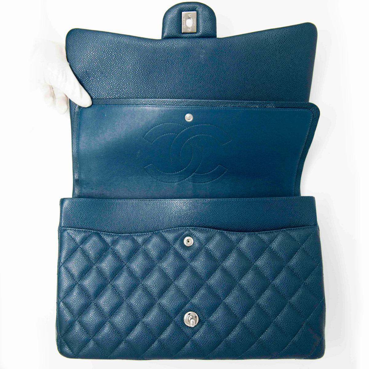 Chanel Blue Maxi Classic Flap