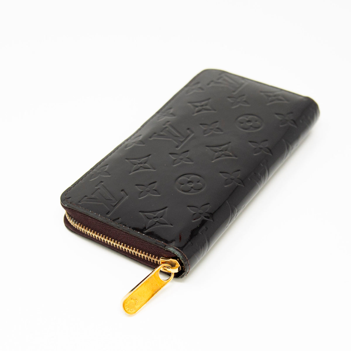 Louis Vuitton Burgundy Monogram Vernis Long Zip Wallet