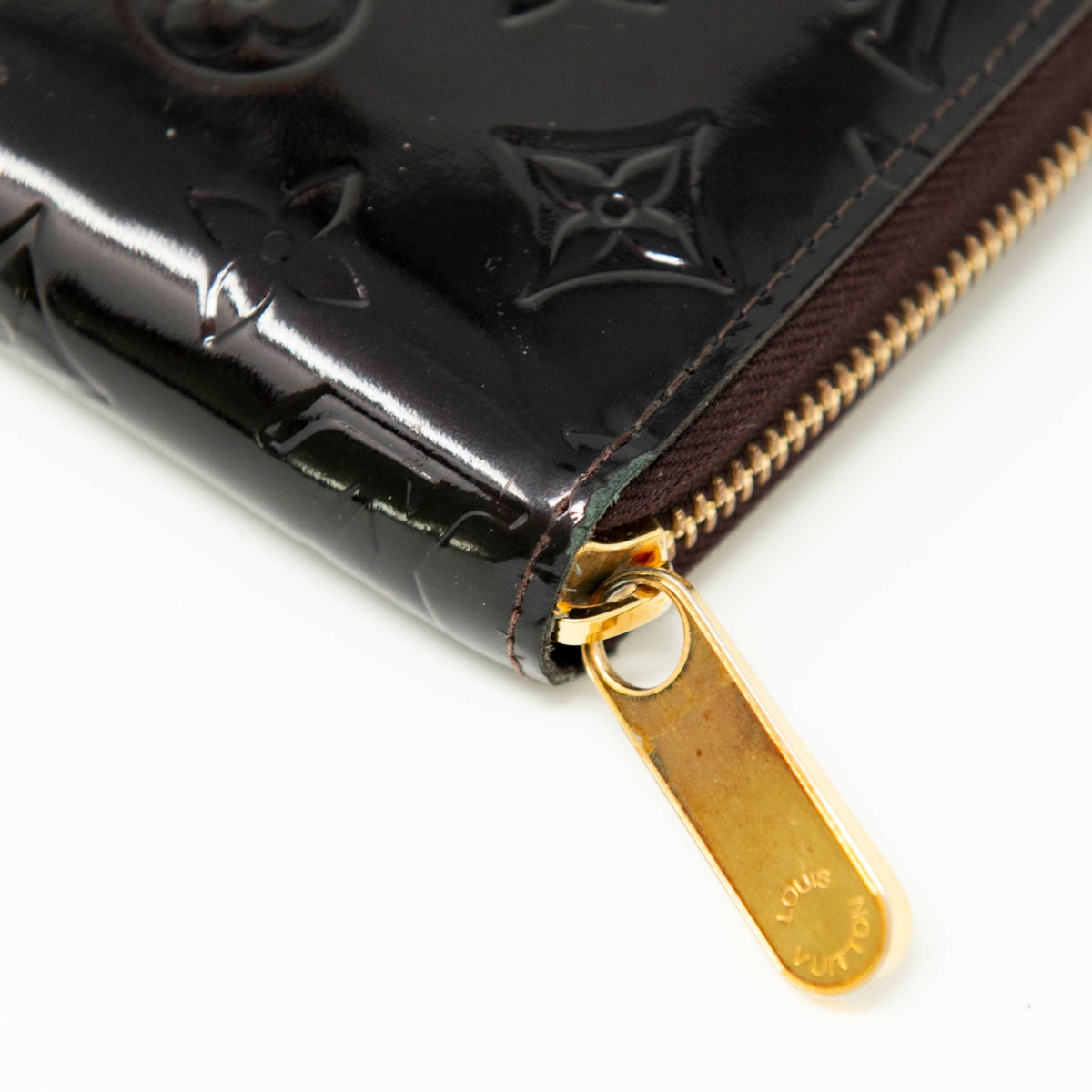Louis Vuitton Burgundy Monogram Vernis Long Zip Wallet
