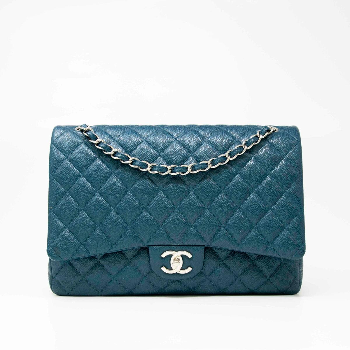 Chanel Blue Maxi Classic Flap