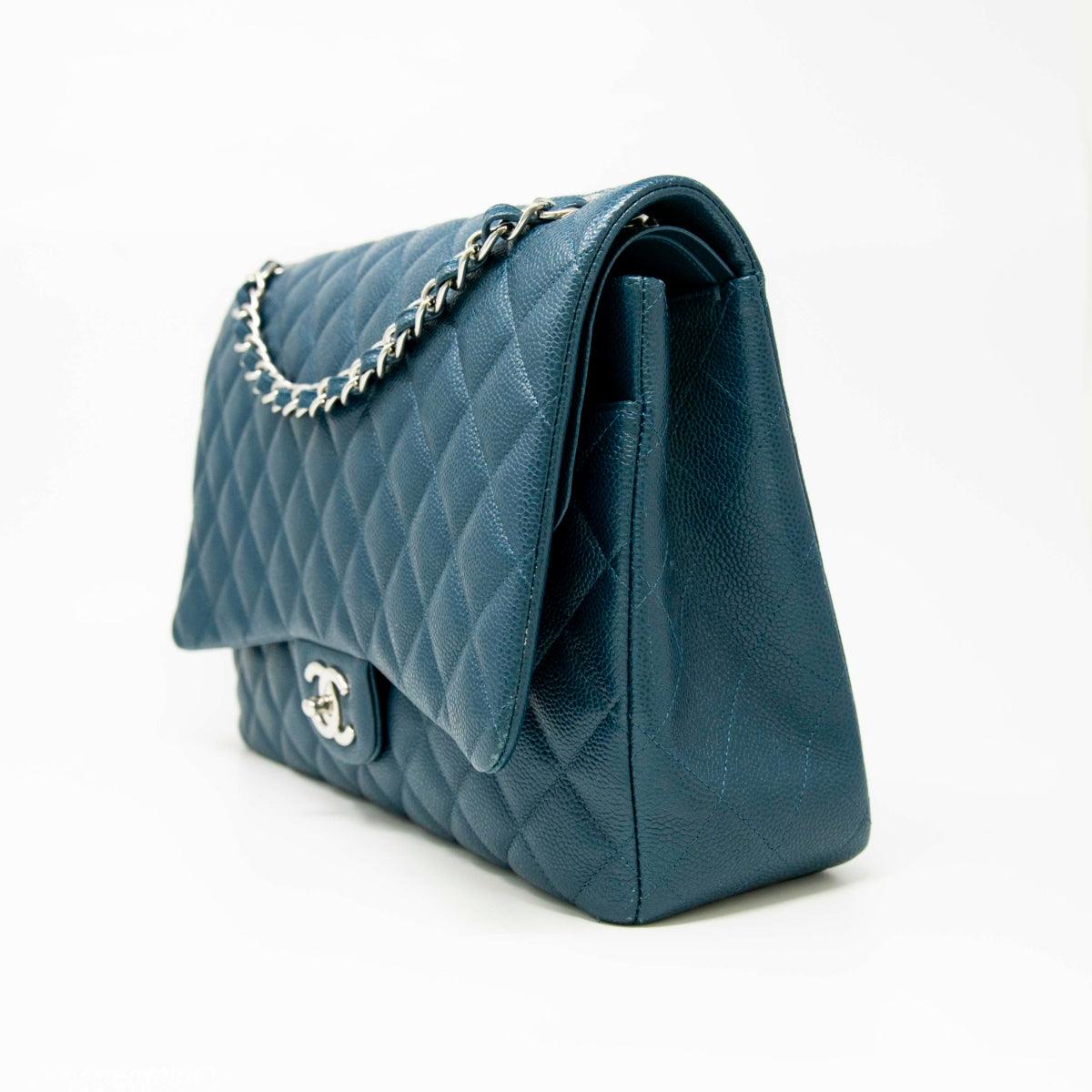 Chanel Blue Maxi Classic Flap