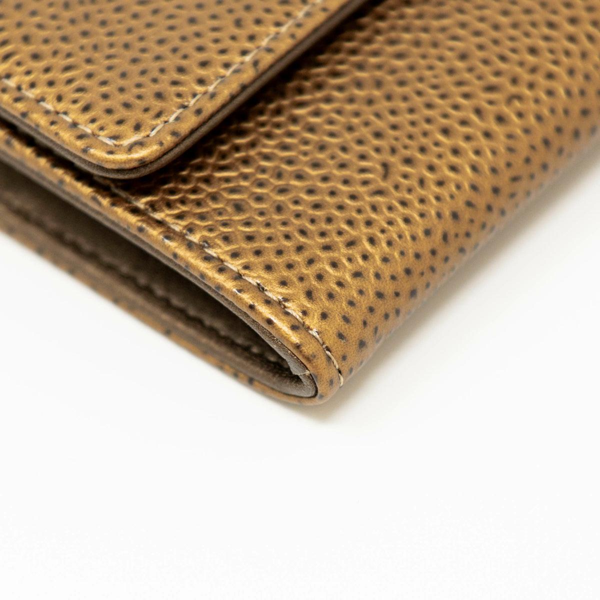 Chanel Bronze Caviar Flap Card Holder