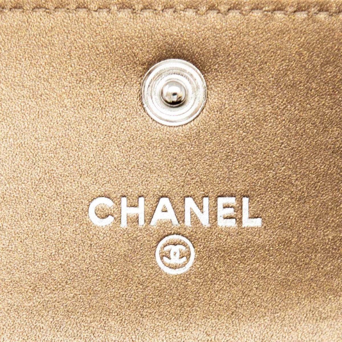 Chanel Bronze Caviar Flap Card Holder