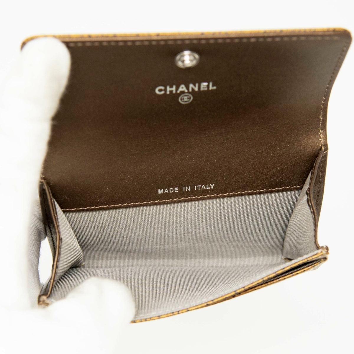 Chanel Bronze Caviar Flap Card Holder