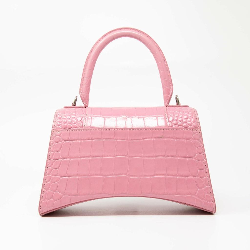 Balenciaga Pink Croc Small Hourglass Bag