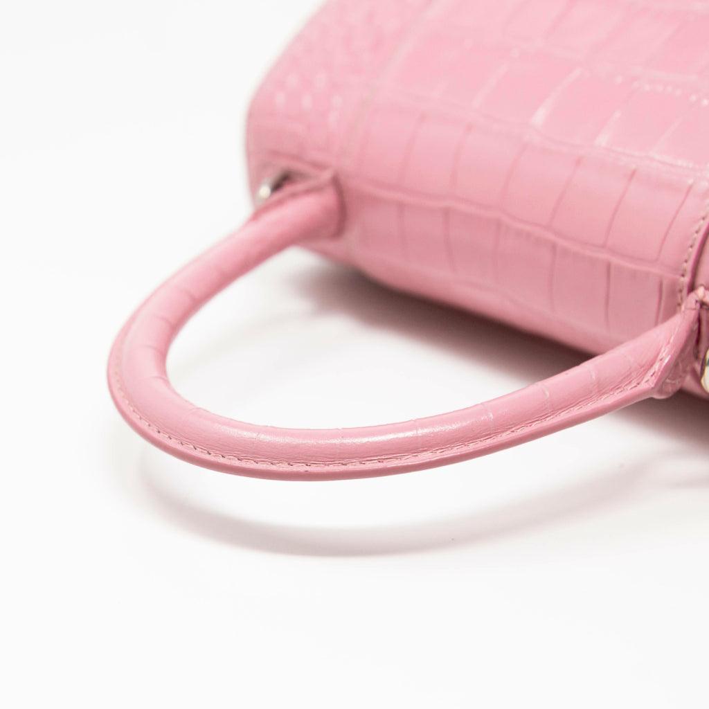 Balenciaga Pink Croc Small Hourglass Bag